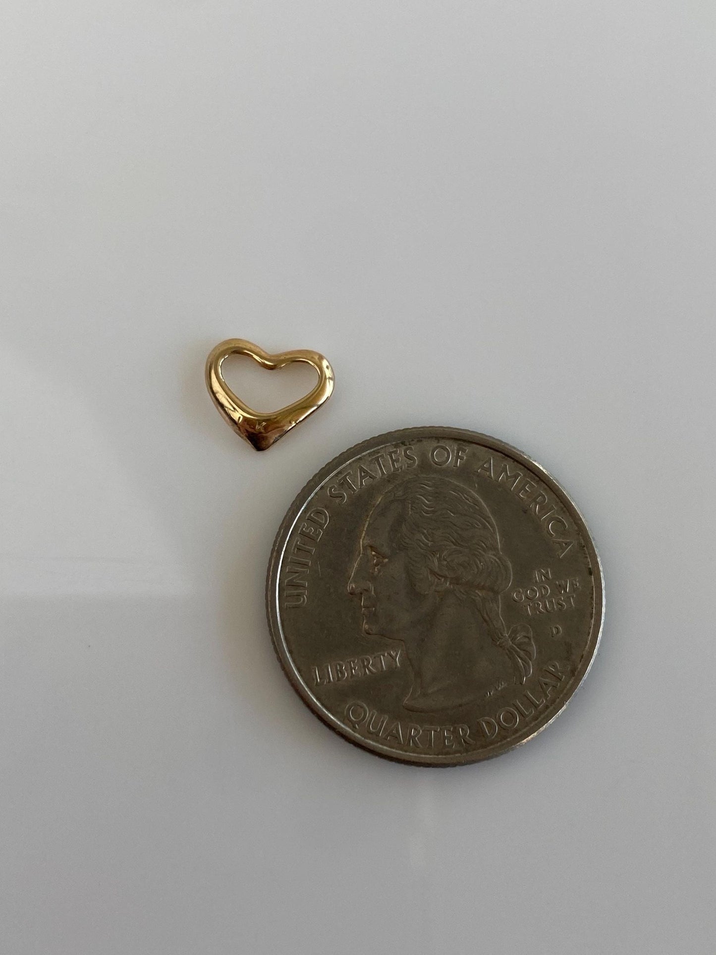 Vintage Solid 14k Yellow Gold Open Heart Charm