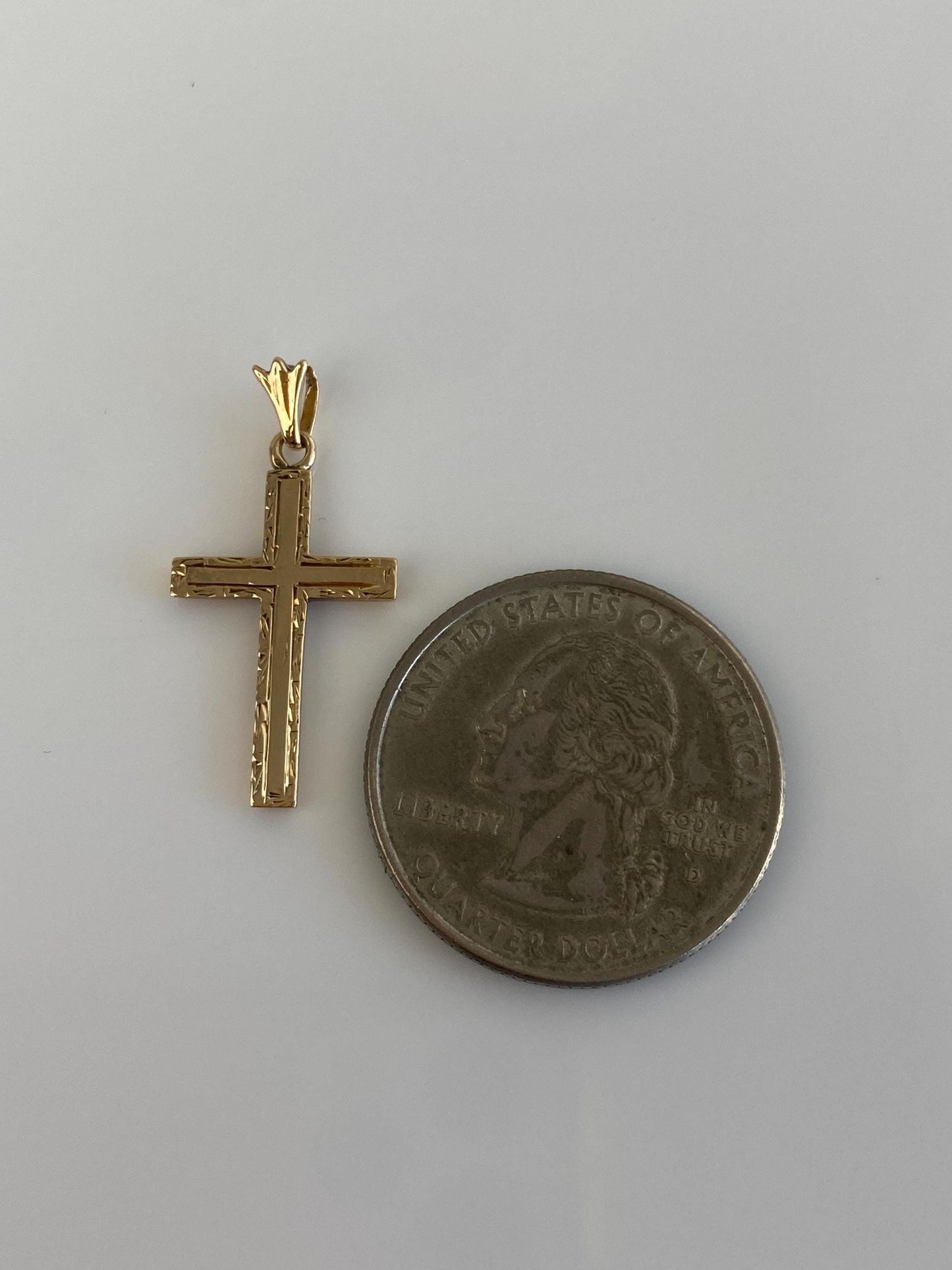 Vintage 14k Yellow Gold Cross Charm