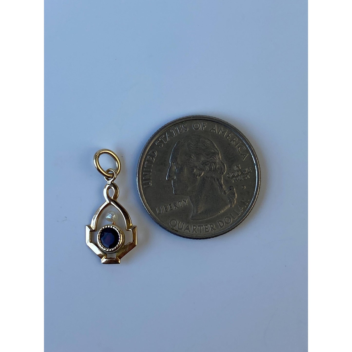 Vintage Solid 10k Yellow Gold Purple Cubic Zirconia Seed Pearl Stick Pin Conversion Charm