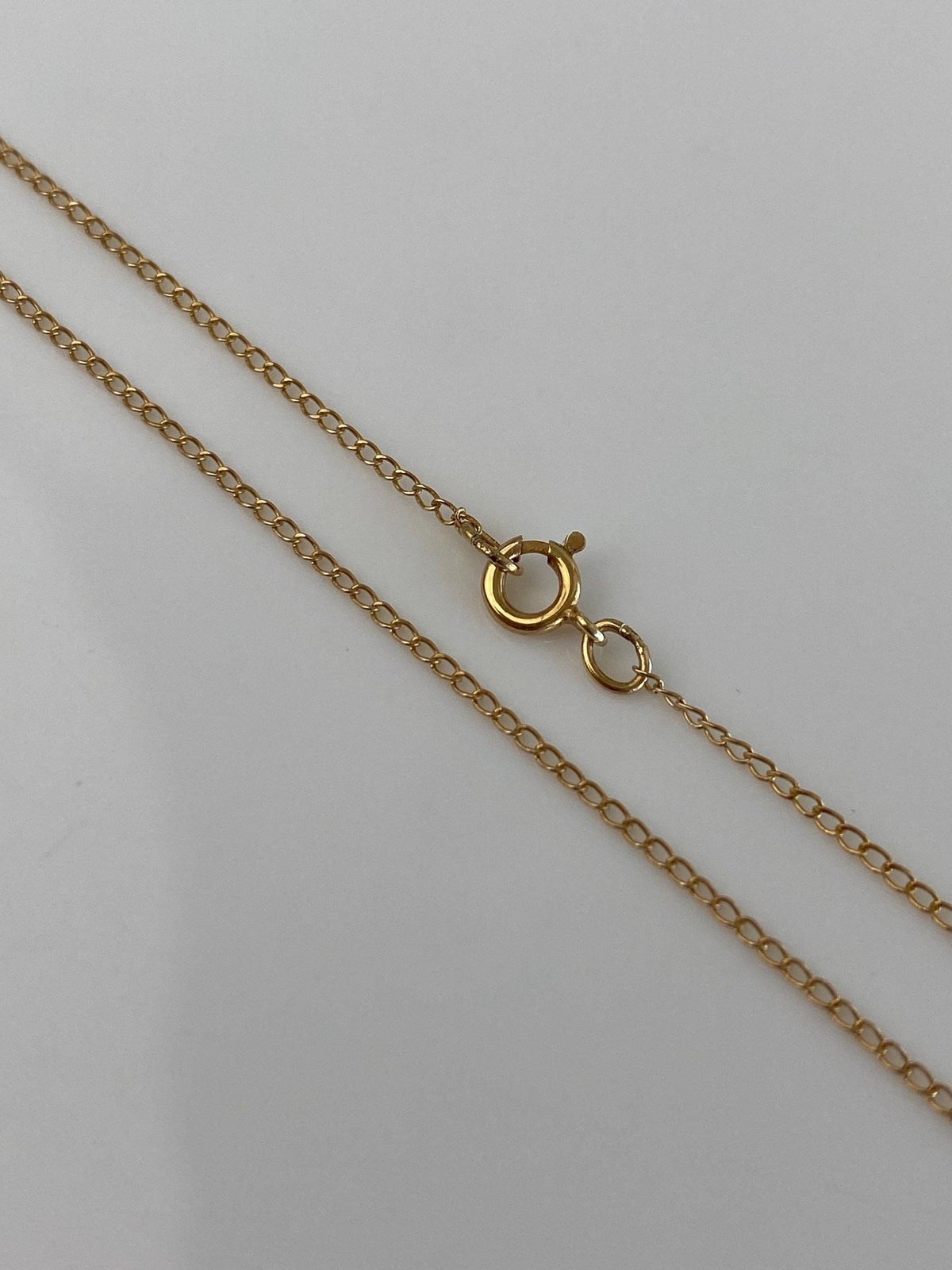 Vintage Solid 14k Yellow Gold Dainty Curb Chain Necklace - 18 inches