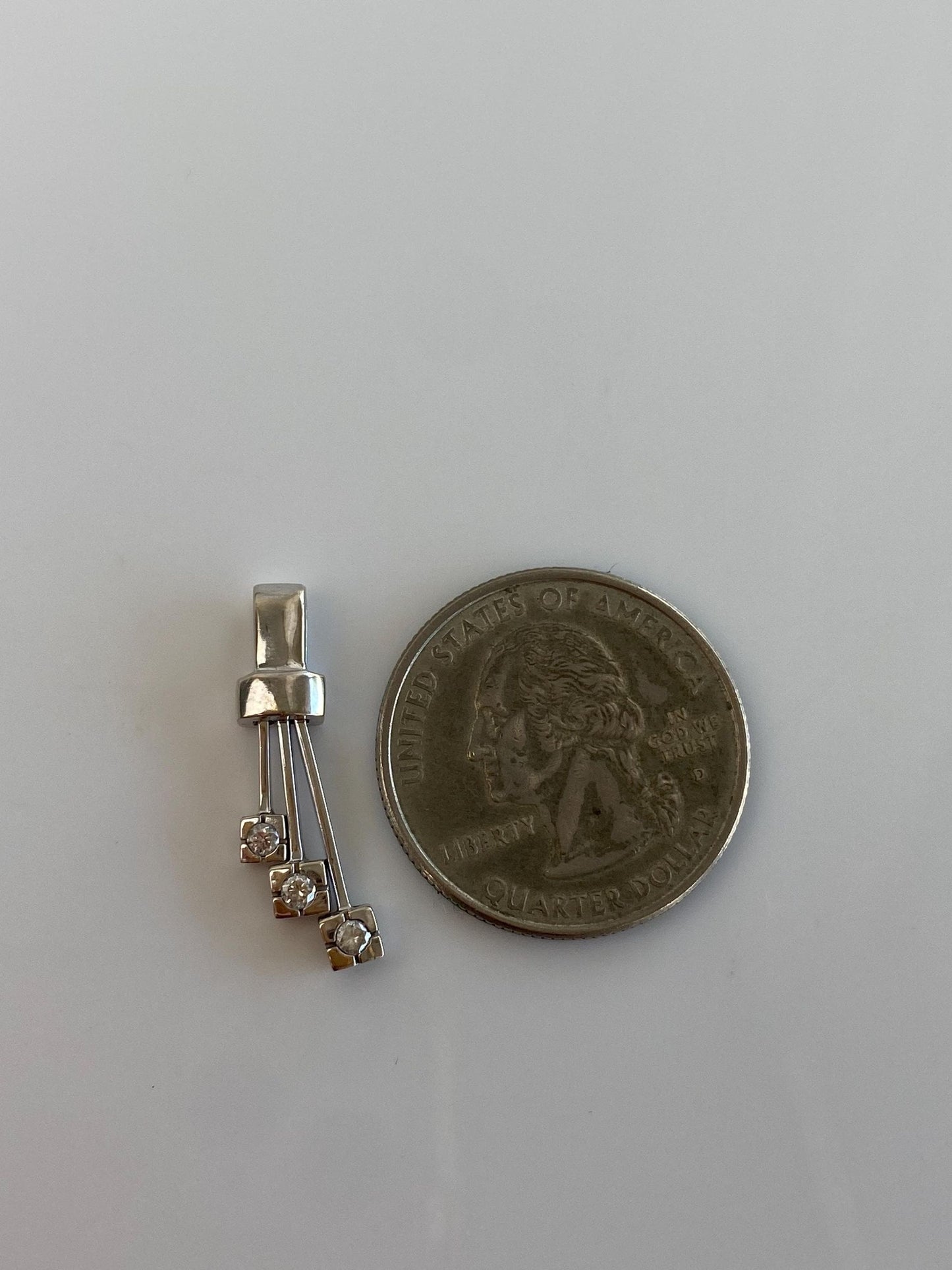 Vintage Solid 10k White Gold Diamond Charm