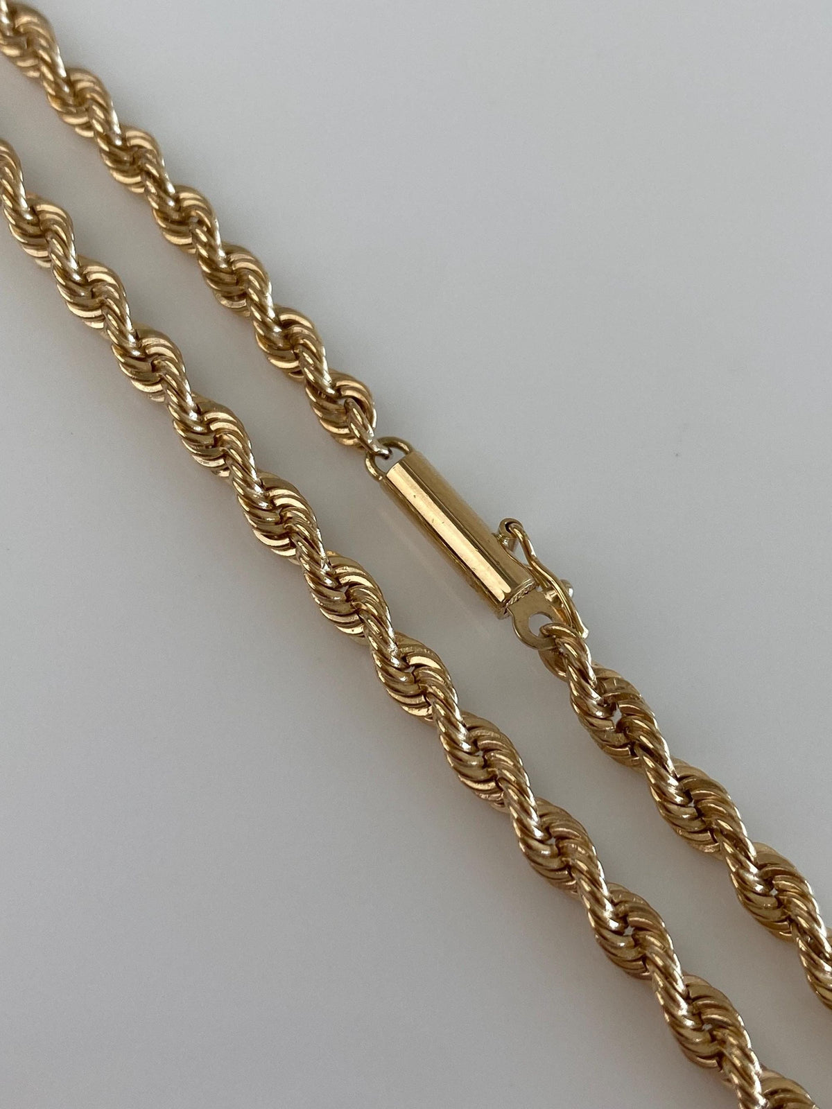 Vintage Solid 14k Yellow Gold Rope Chain Necklace - 18 inches