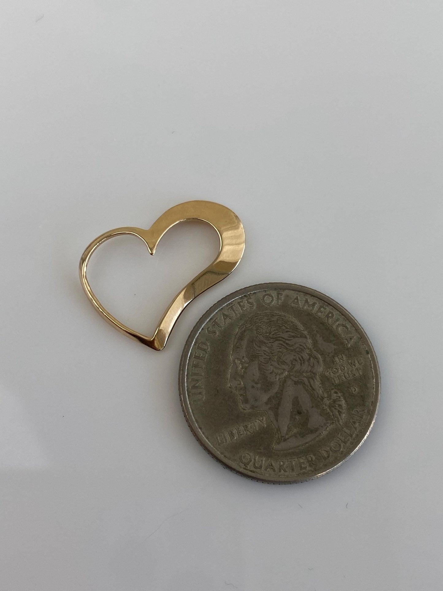 Vintage Solid 14k Yellow Gold Open Heart Charm