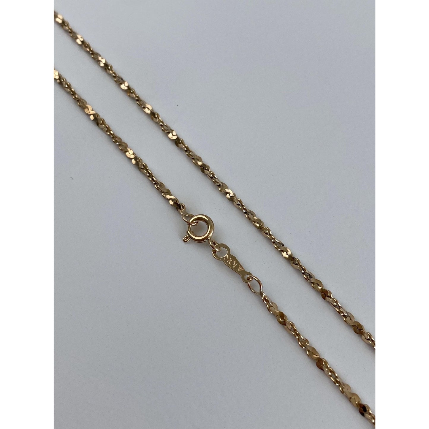 Vintage Solid 10k Yellow Gold Twist Chain Necklace - 18 inches