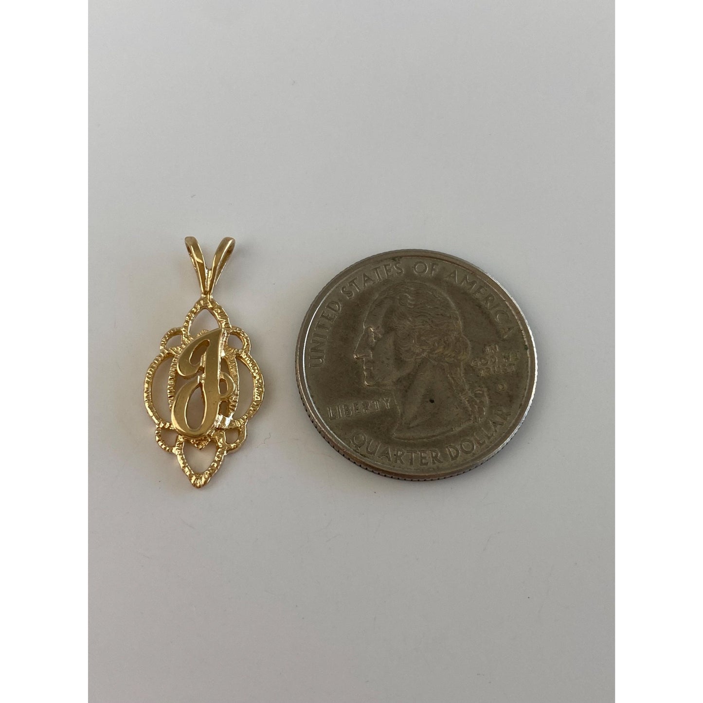 Solid 14k Yellow Gold Initial 'J' Charm