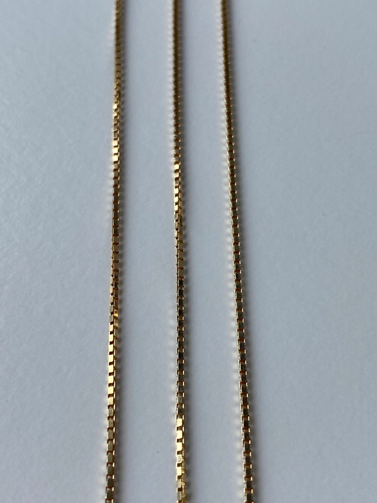 Vintage Solid 14k Yellow Gold Box Chain Necklace - 24 inches