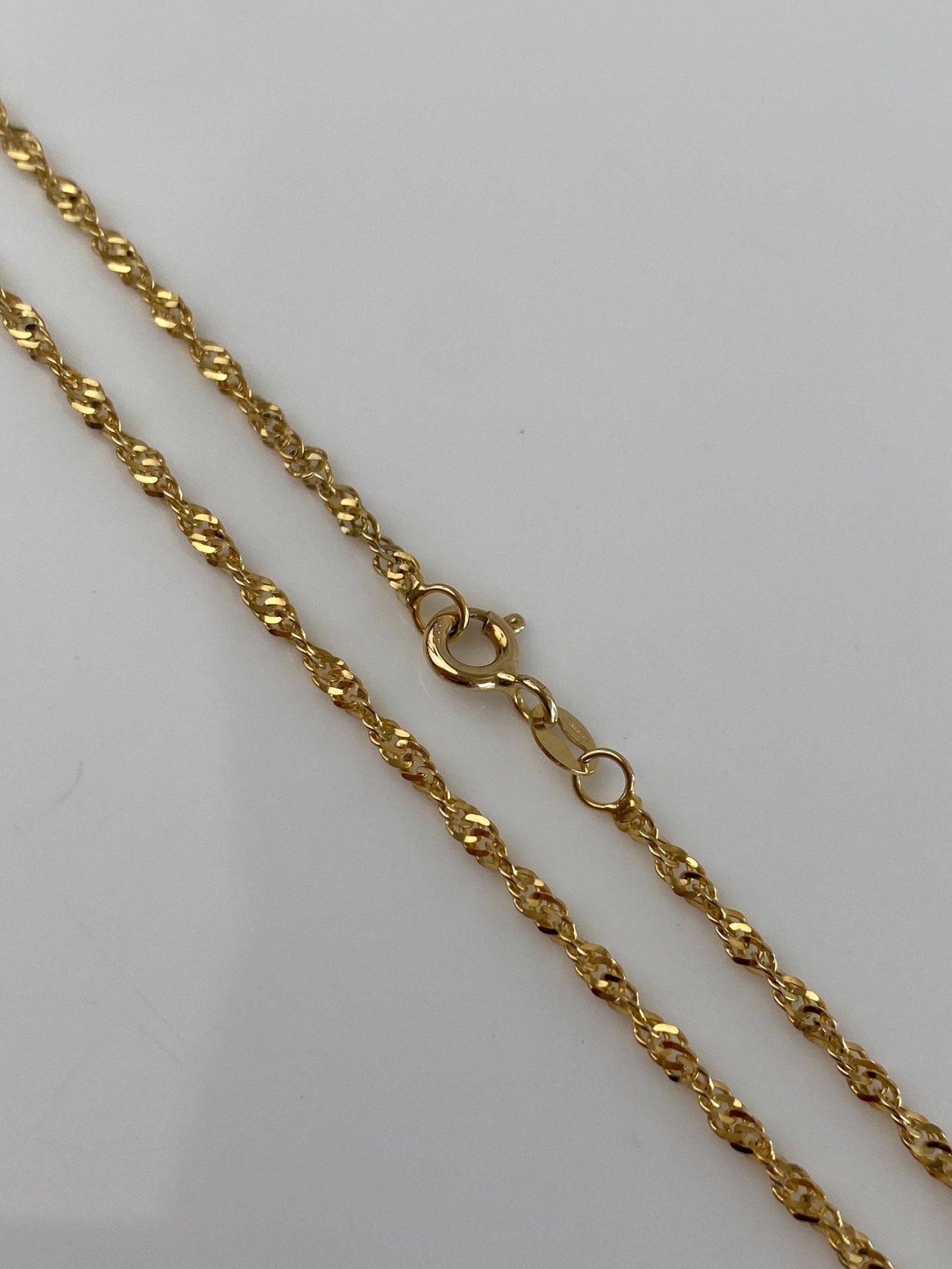 Vintage Solid 14k Yellow Gold Twist Chain Necklace - 17.75 inches