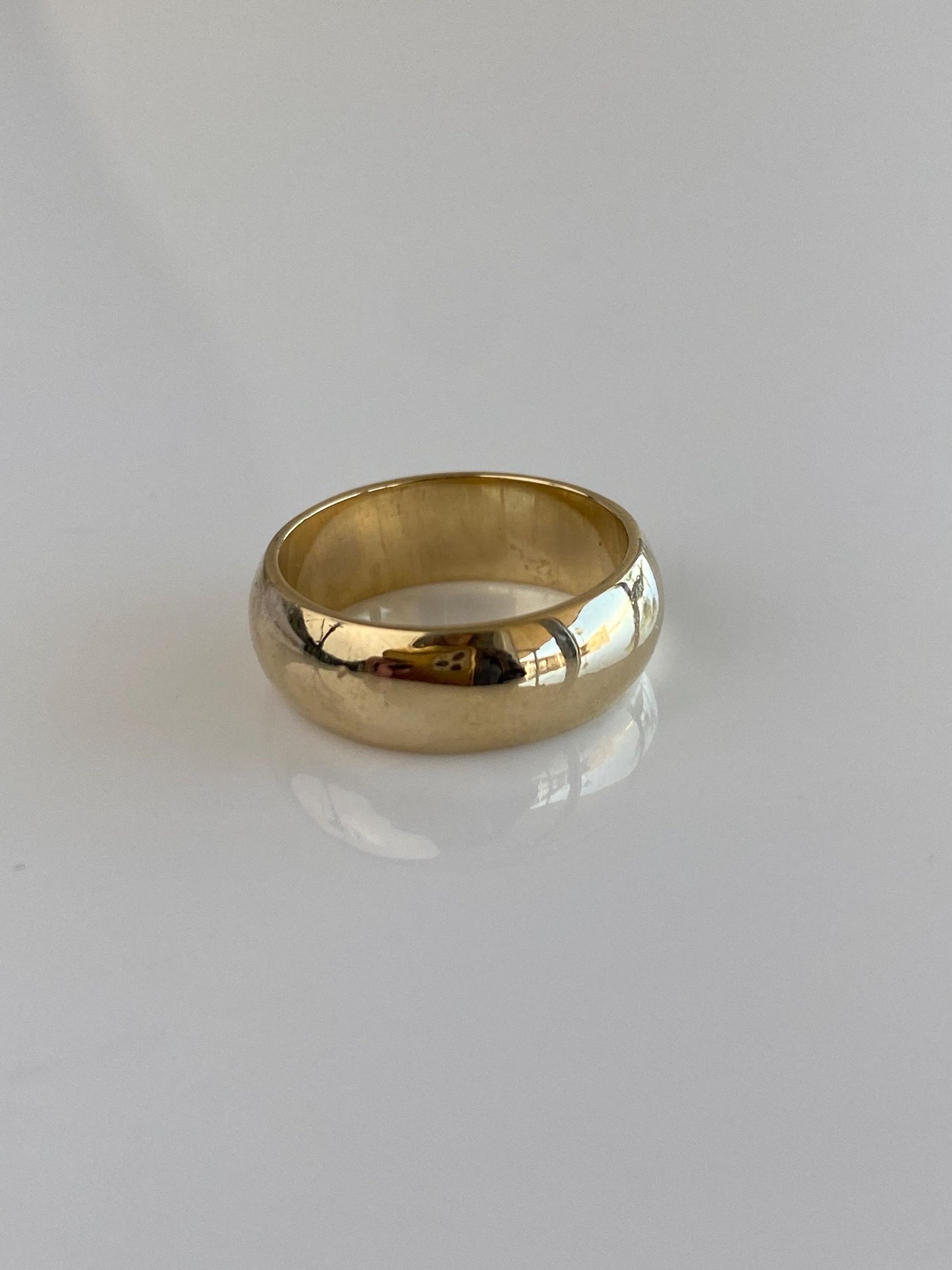 Vintage Solid 10k Yellow Gold Wide Ring Band - Size 4.5