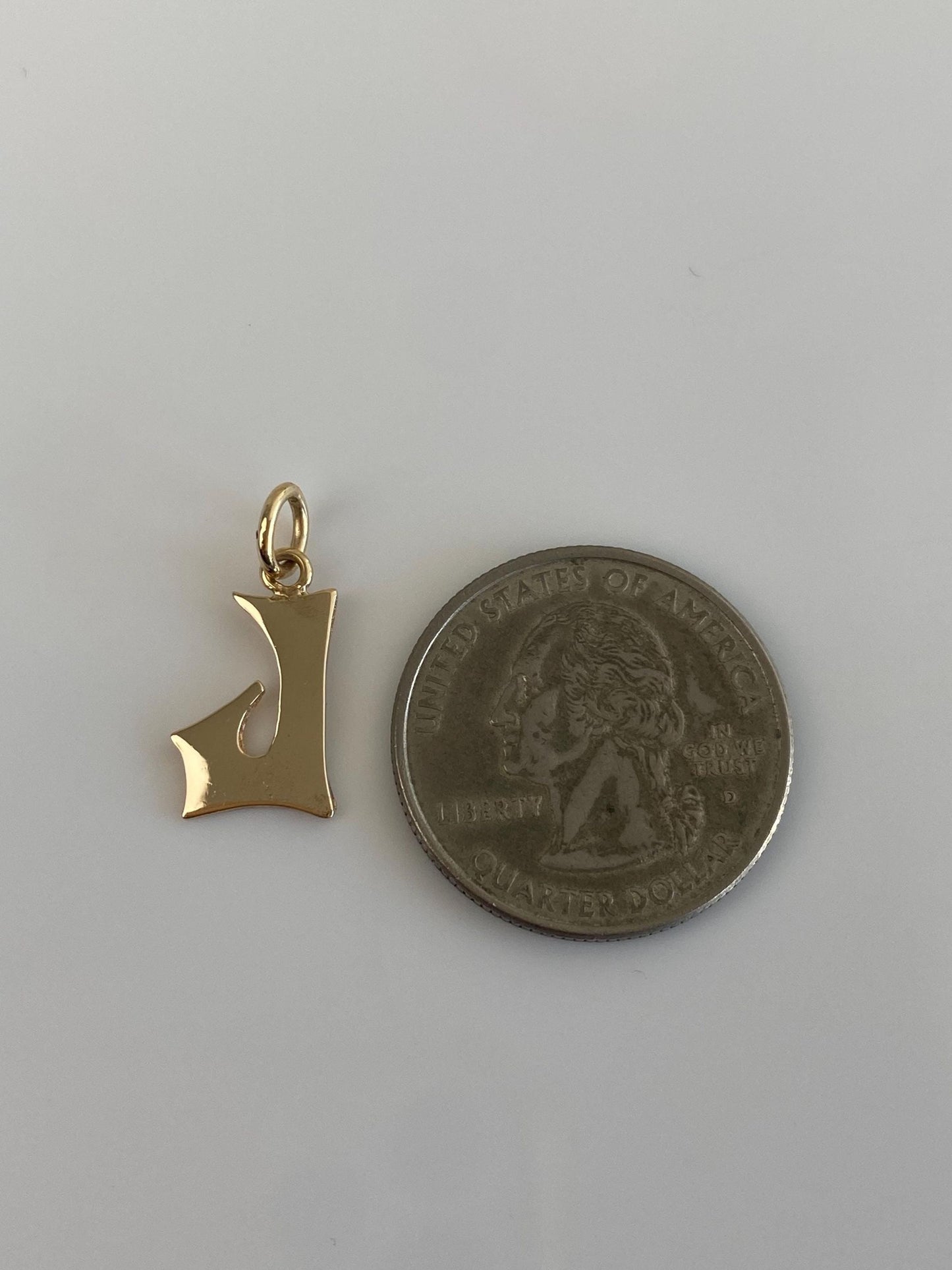 Vintage Solid 14k Yellow Gold Initial 'J' Charm