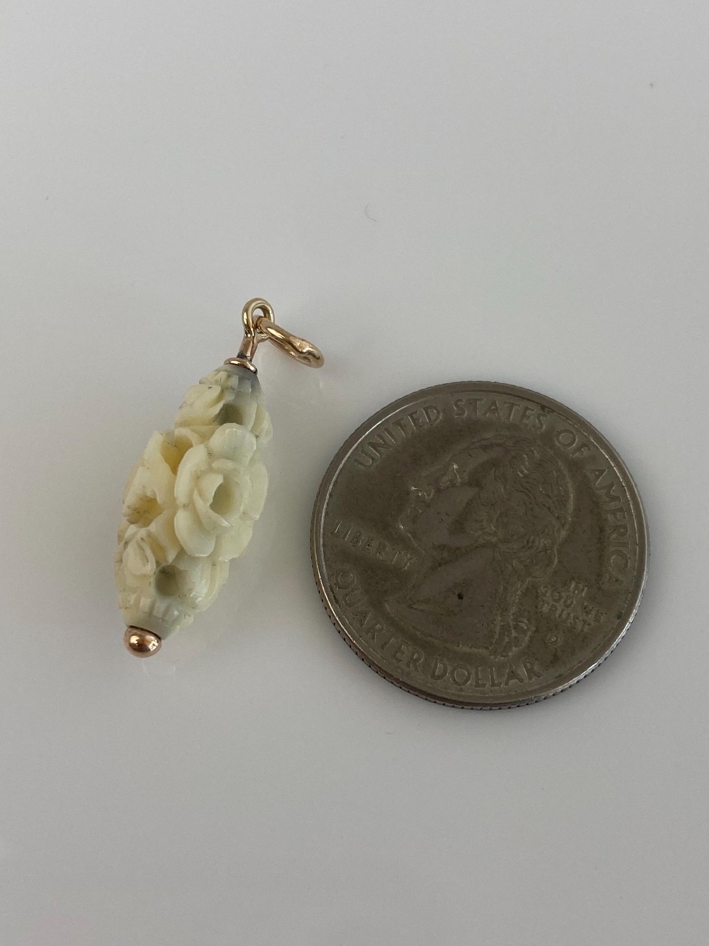 Vintage Solid 10k Yellow Gold Carved Floral Charm - Fine Estate Jewelry - Real Genuine Gold