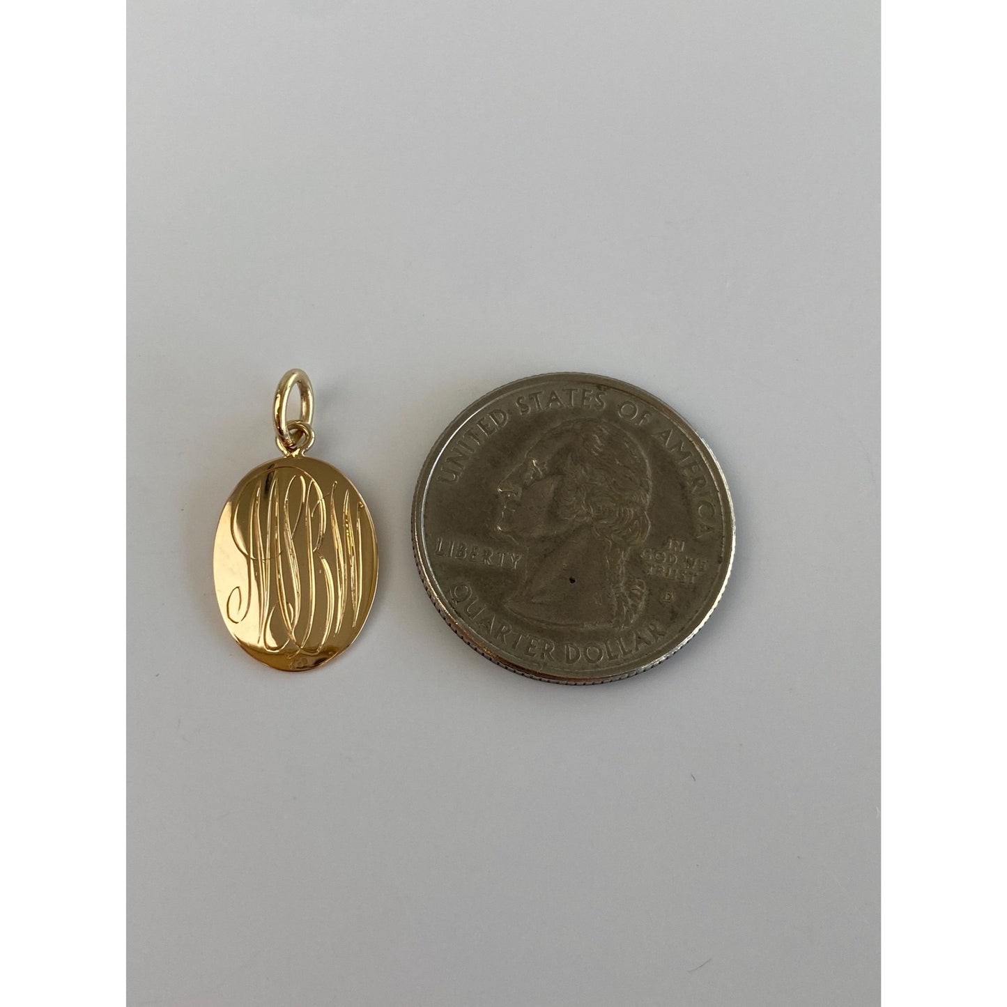 Solid 14k Yellow Gold Monogram 'MBW' Cufflink Conversion Charm