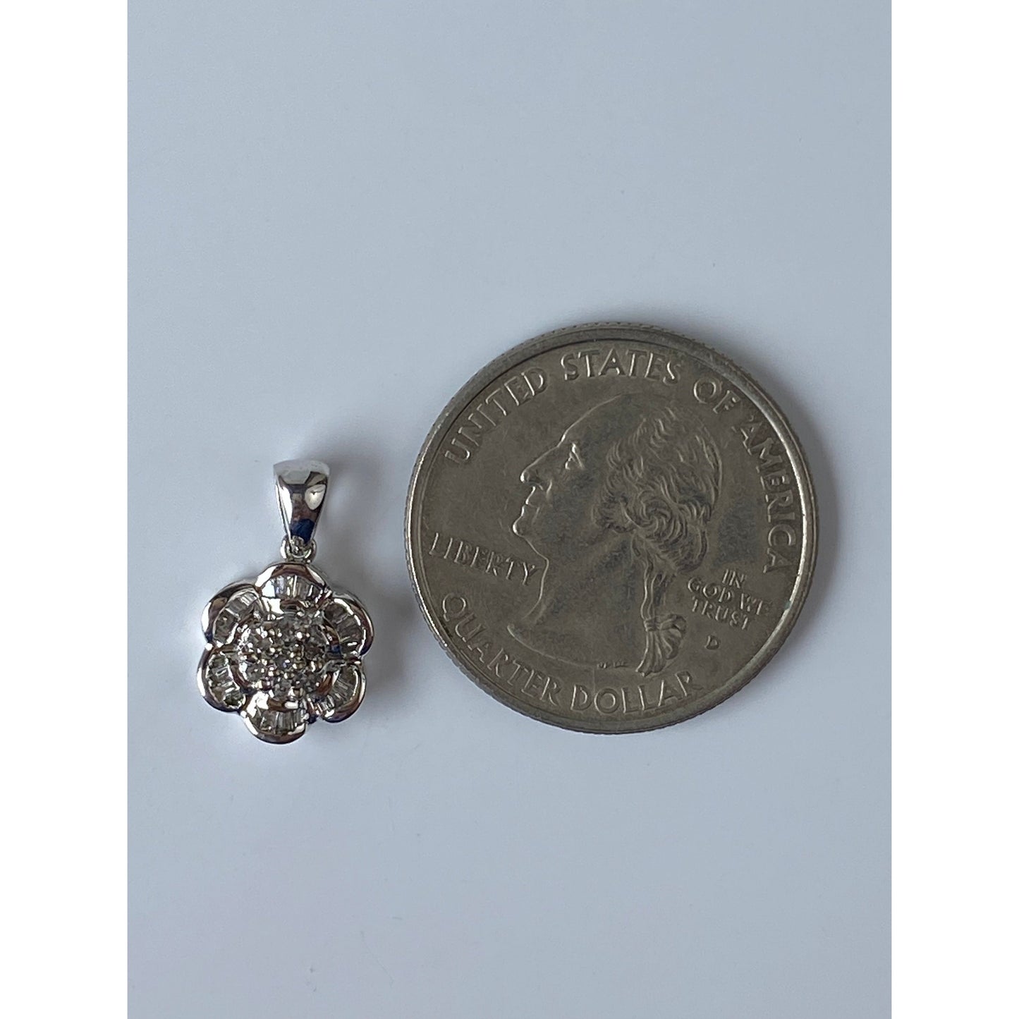 Vintage Solid 10k White Gold Diamond Charm