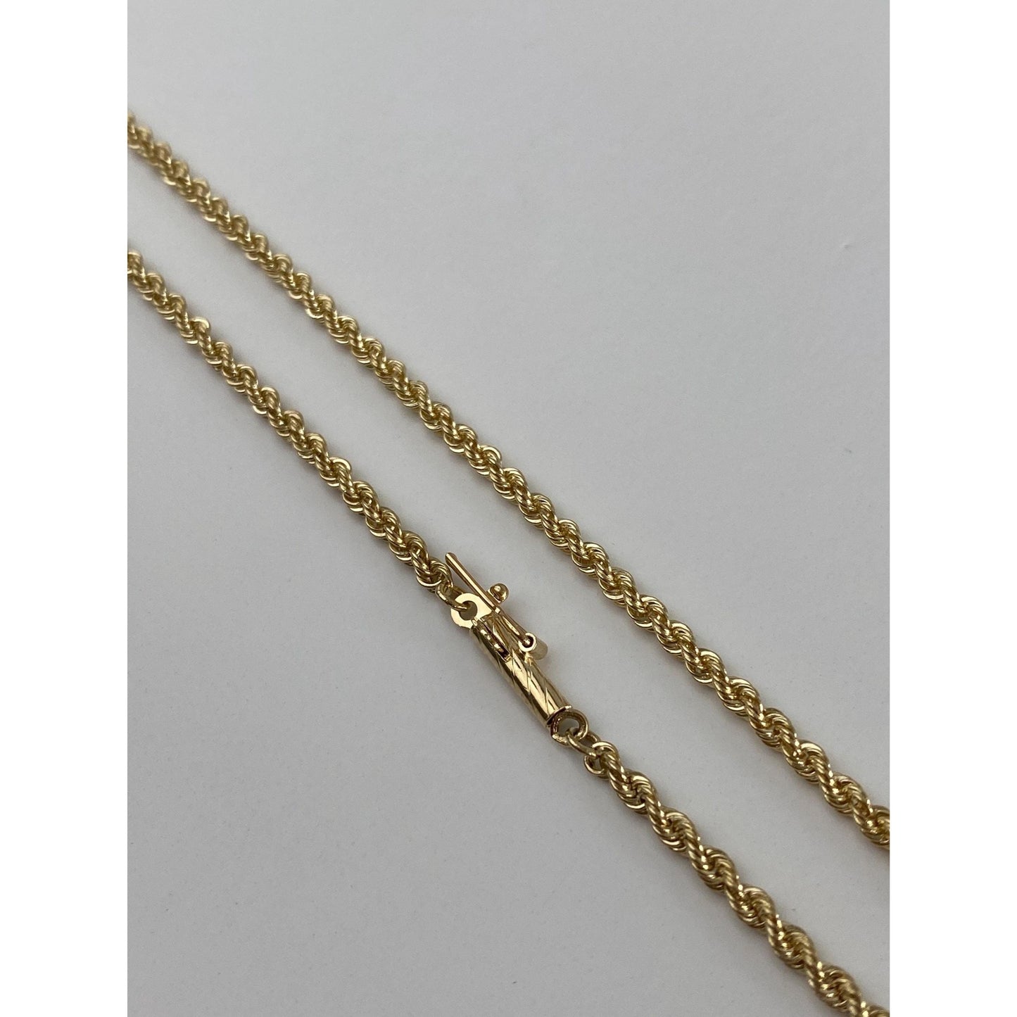 Vintage Solid 14k Yellow Gold Rope Chain Necklace - 18 inches