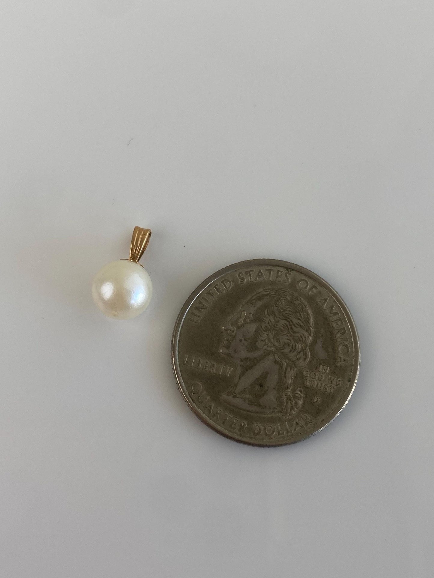 Vintage Solid 14k Yellow Gold Pearl Charm