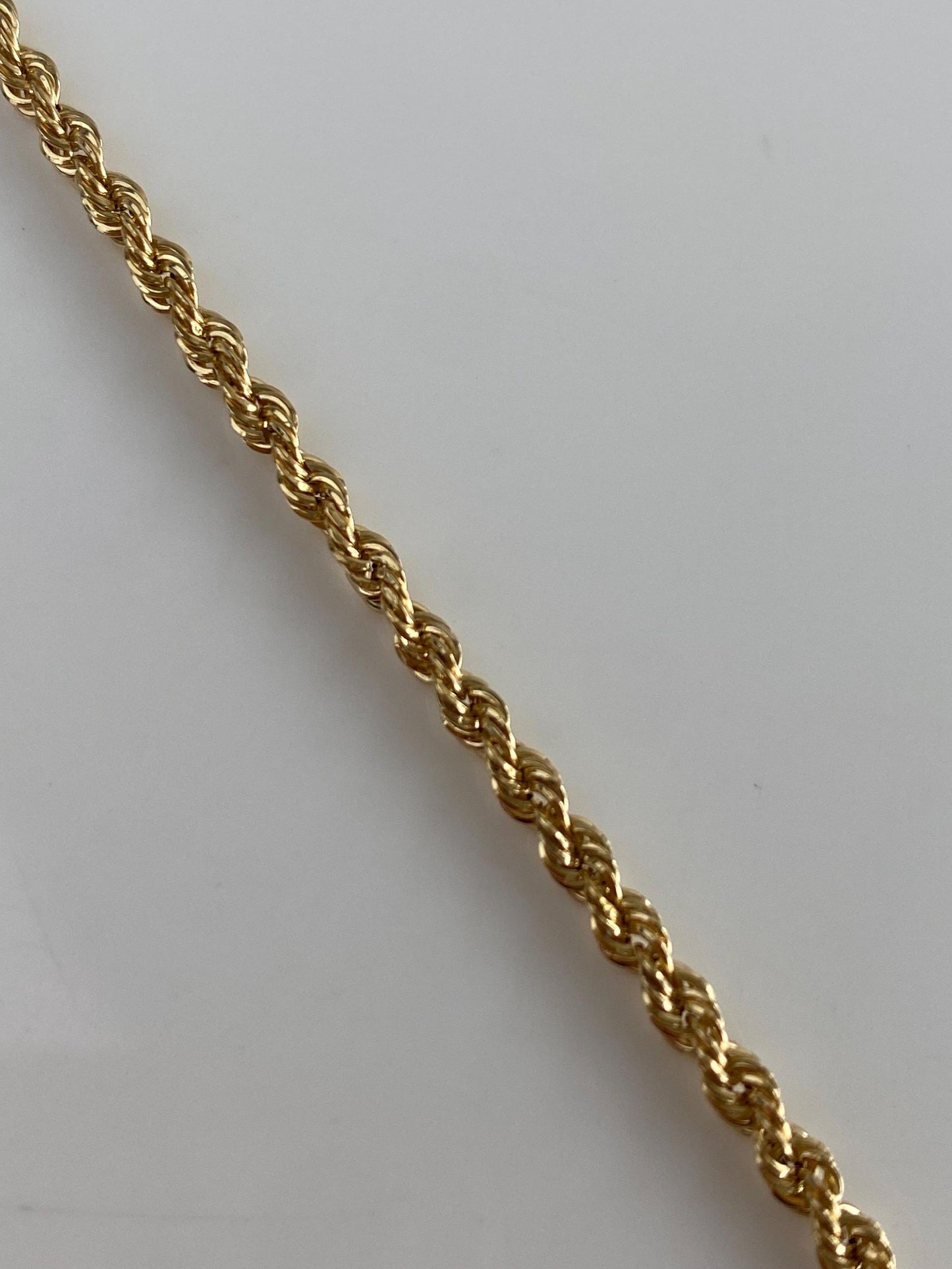 Vintage 18k Yellow Gold Rope Chain Bracelet - 9 inches