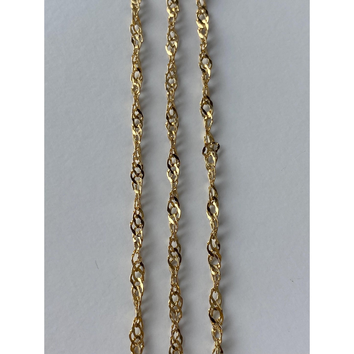 Vintage Solid 18k Yellow Gold Loose Weave Twist Chain Necklace - 31.75 inches