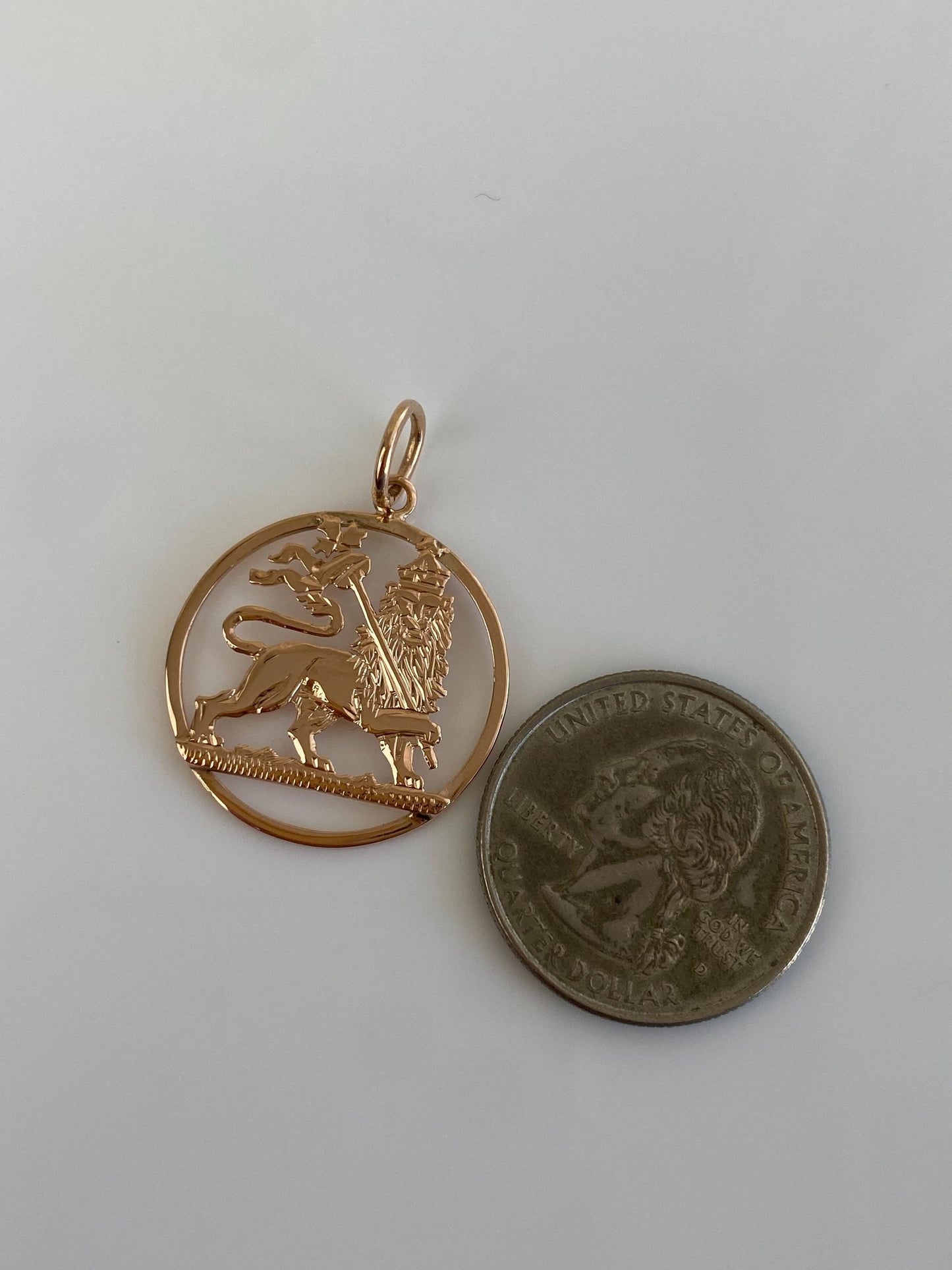 Vintage Solid 18k Rose Gold Lion Charm