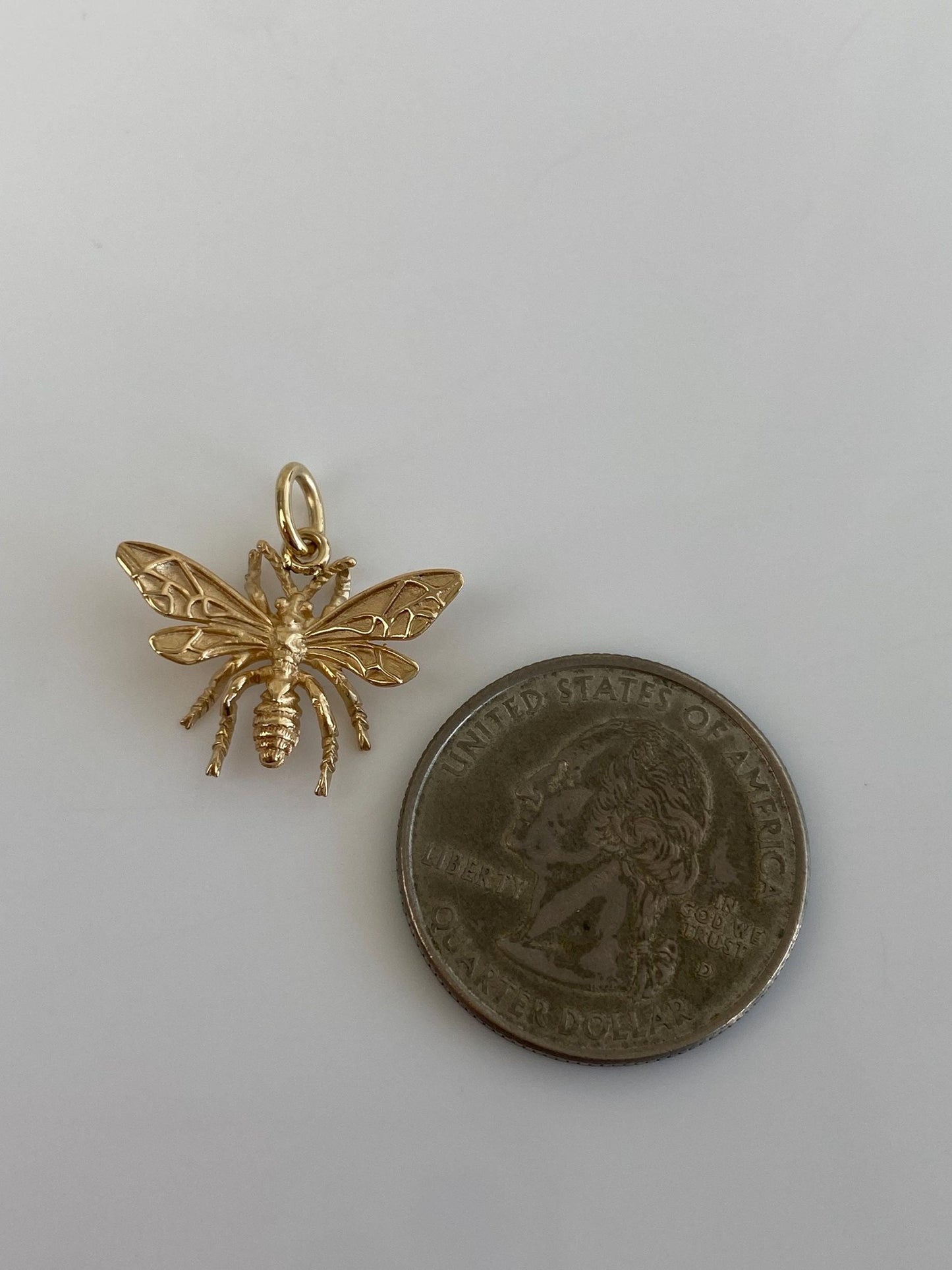 Vintage Solid 14k Yellow Gold Bug Charm