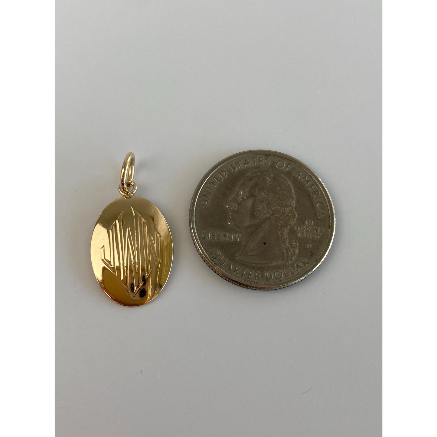 Solid 14k Yellow Gold Monogram 'JWW' Cufflink Conversion Charm