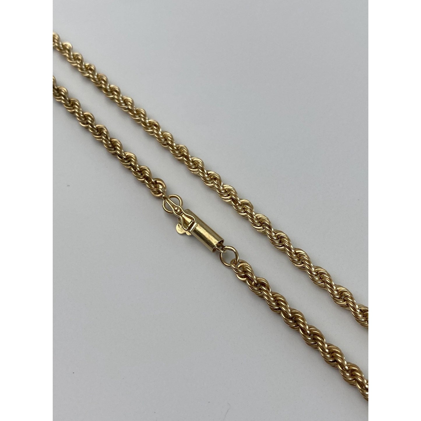 Vintage Solid 10k Yellow Gold Chunky Rope Chain Necklace - 28 inches
