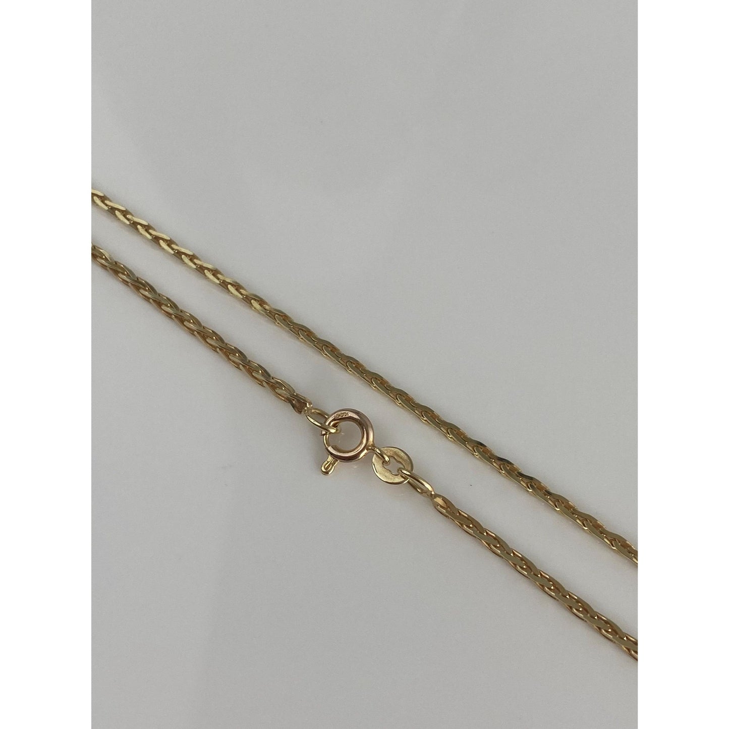 Solid 14k Yellow Gold Square Wheat Chain Necklace - 31.75 inches