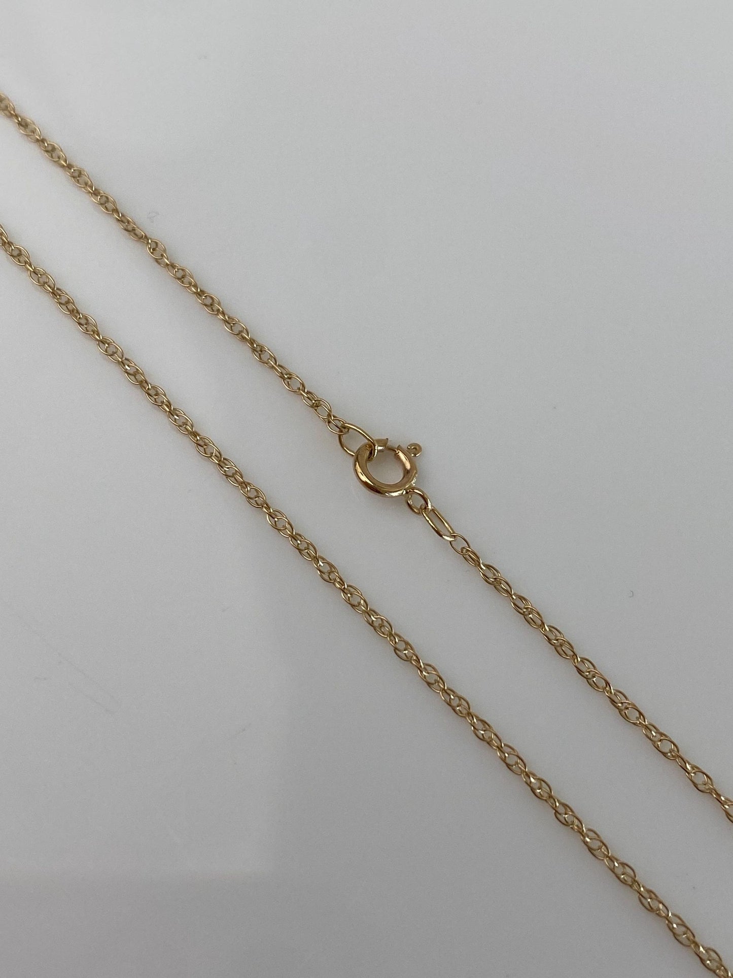 Vintage Solid 14k Yellow Gold Dainty Chain Necklace - 18 inches