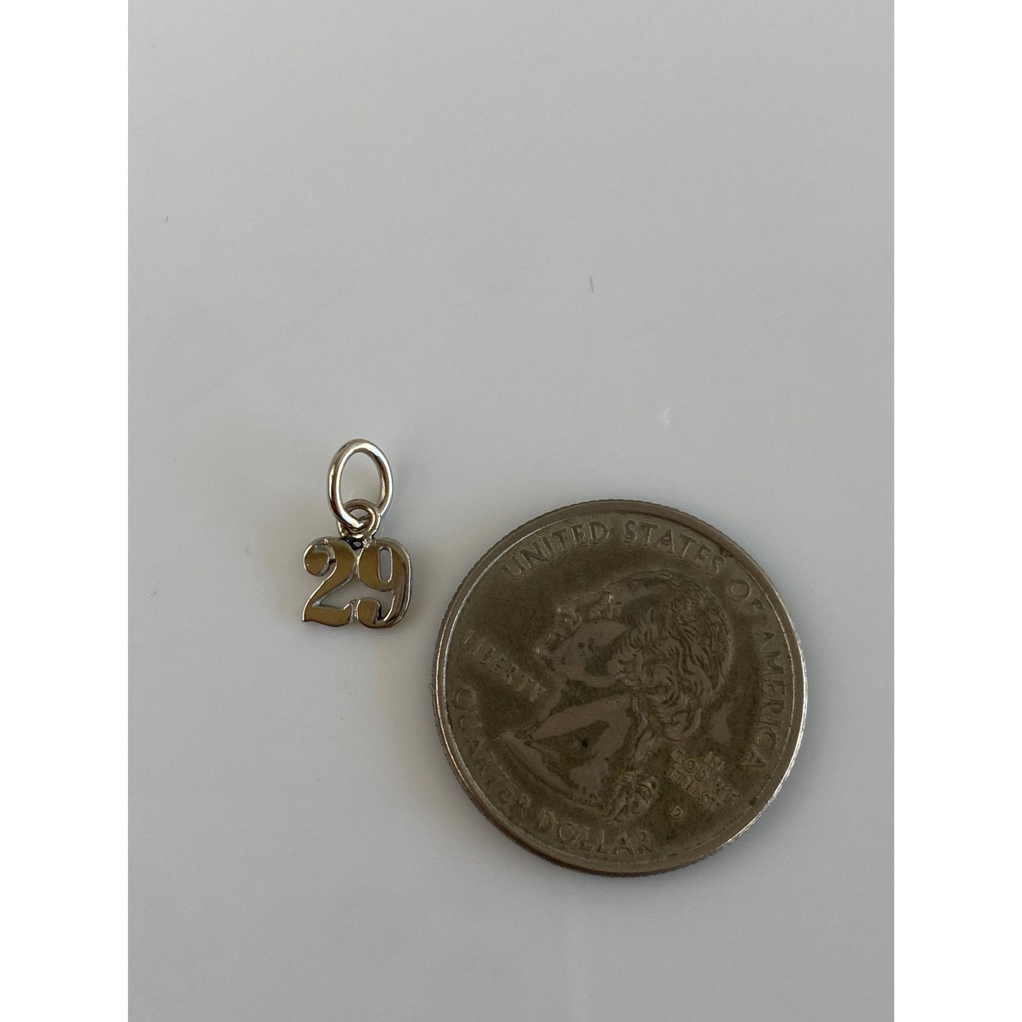 Vintage Solid 10k White Gold '29' Number Charm