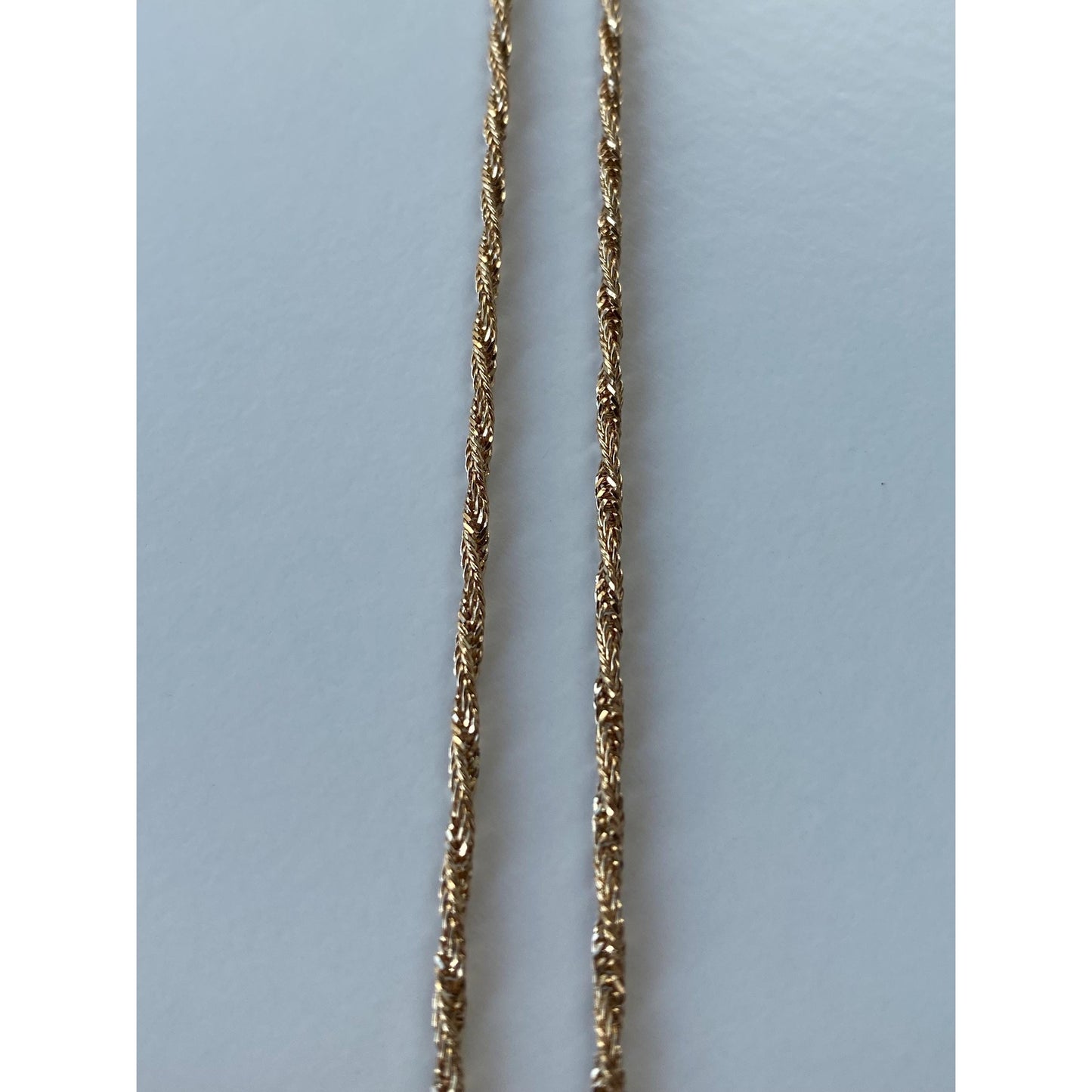 Vintage Solid 14k Yellow Gold Dainty Twist Chain Necklace - 18 inches
