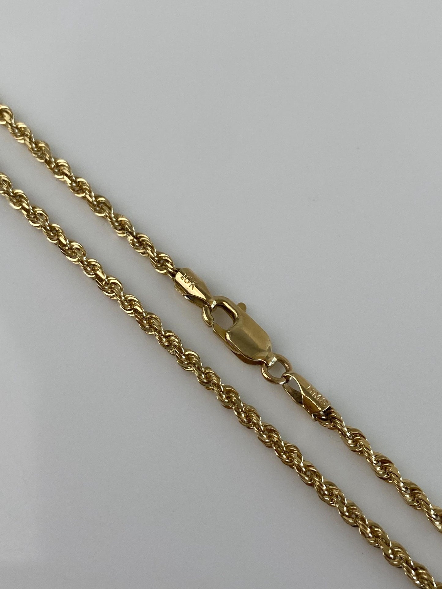 Vintage Solid 10k Yellow Gold Rope Chain Necklace - 20 inches