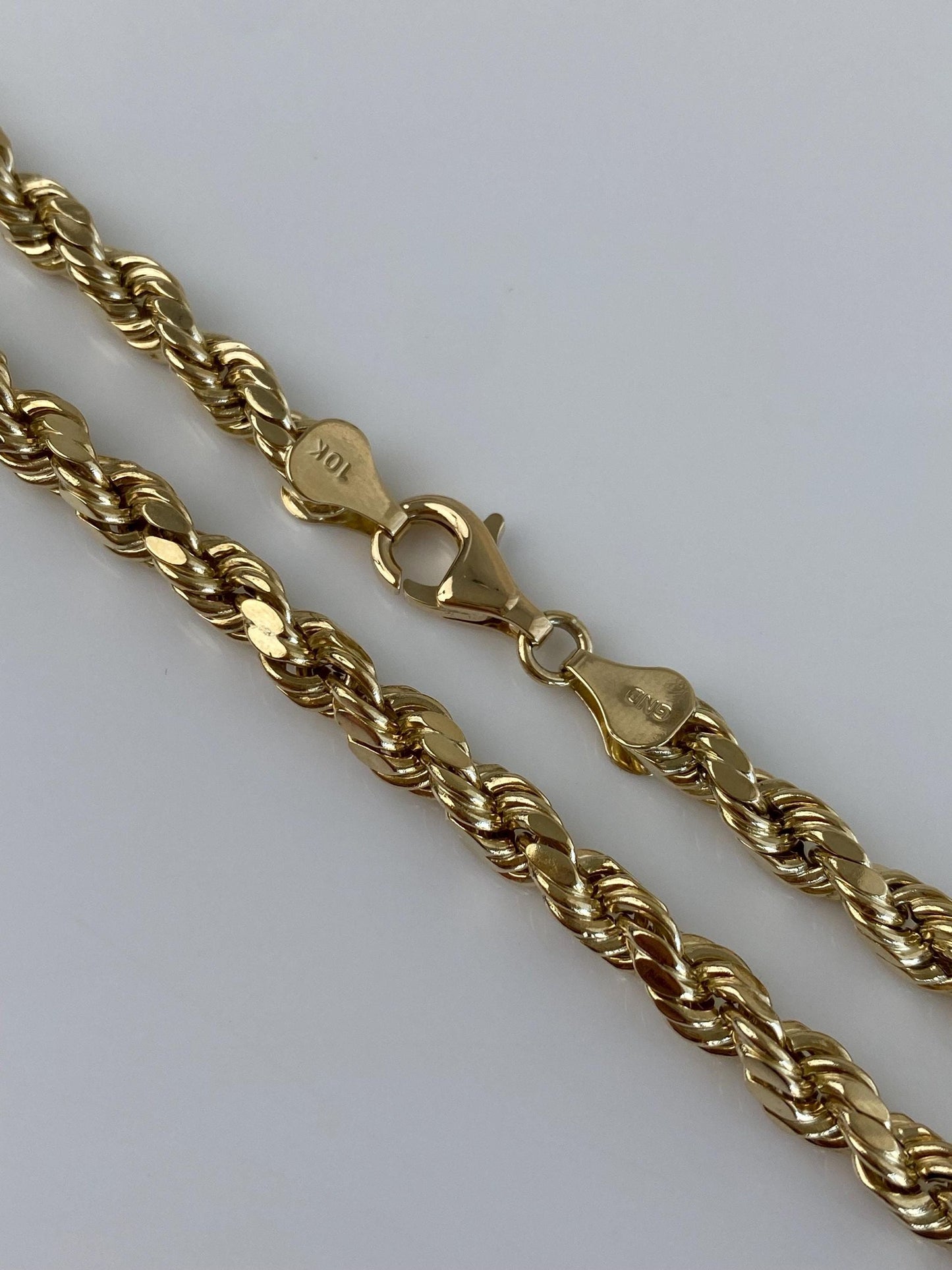 Vintage 10k Yellow Gold Chunky Rope Chain Necklace - 22 inches