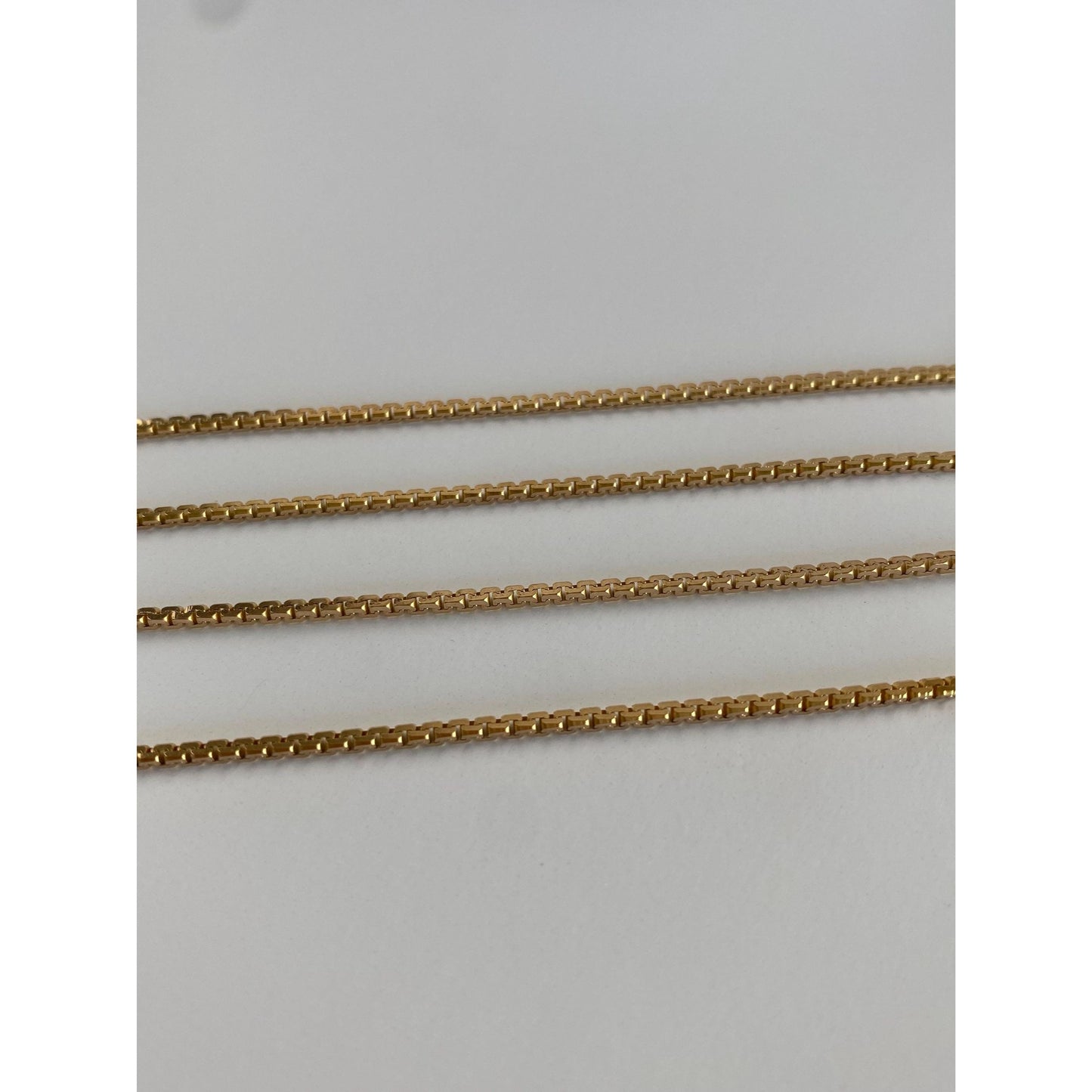 Solid 18k Yellow Gold Box Chain Necklace - 24.25 inches