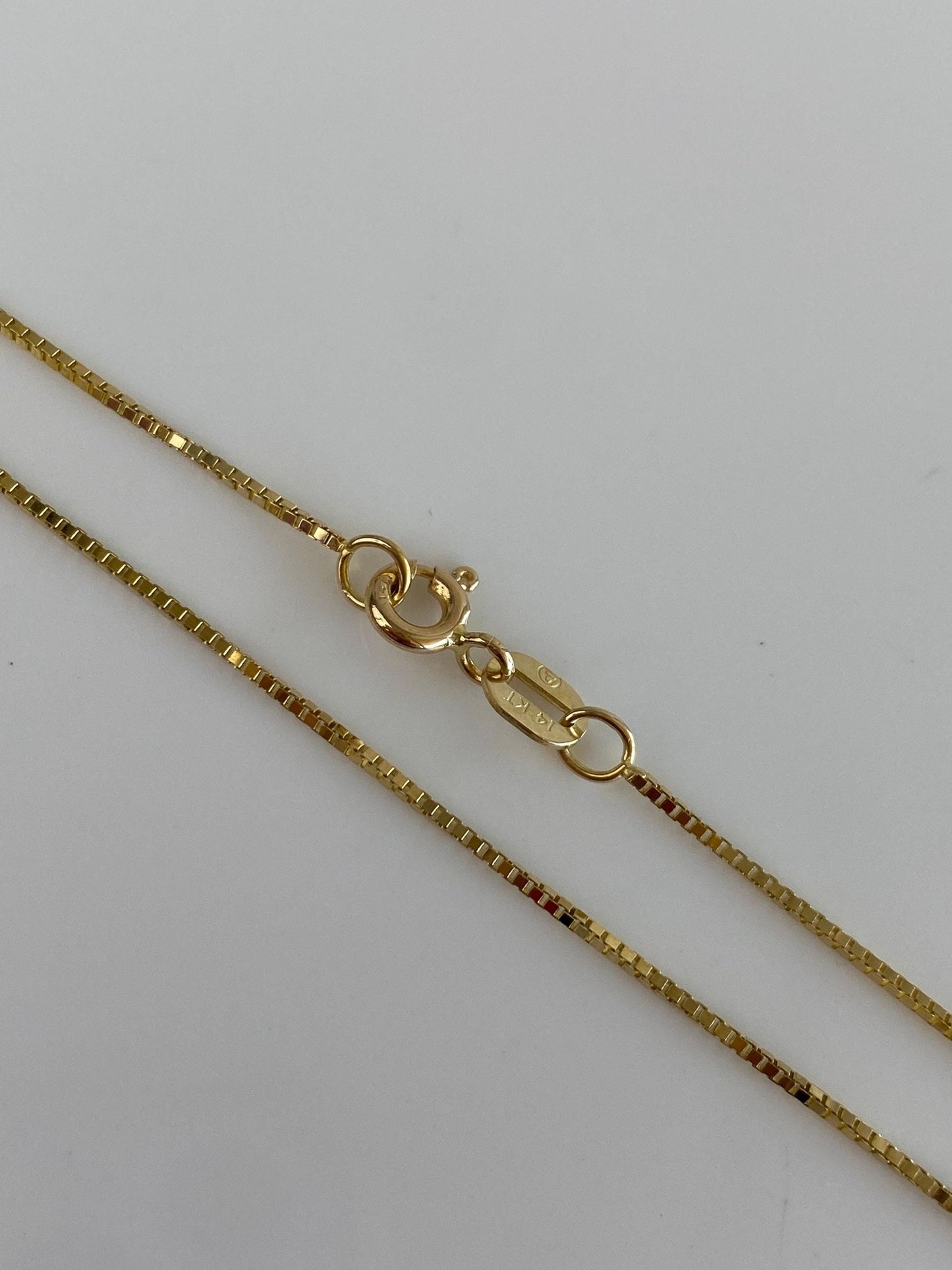 Vintage Solid 14k Yellow Gold Long Box Chain Necklace - 30.5 inches