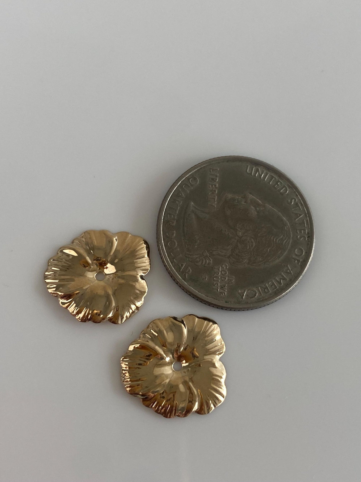 Vintage Solid 14k Yellow Gold Flower Earring Jackets