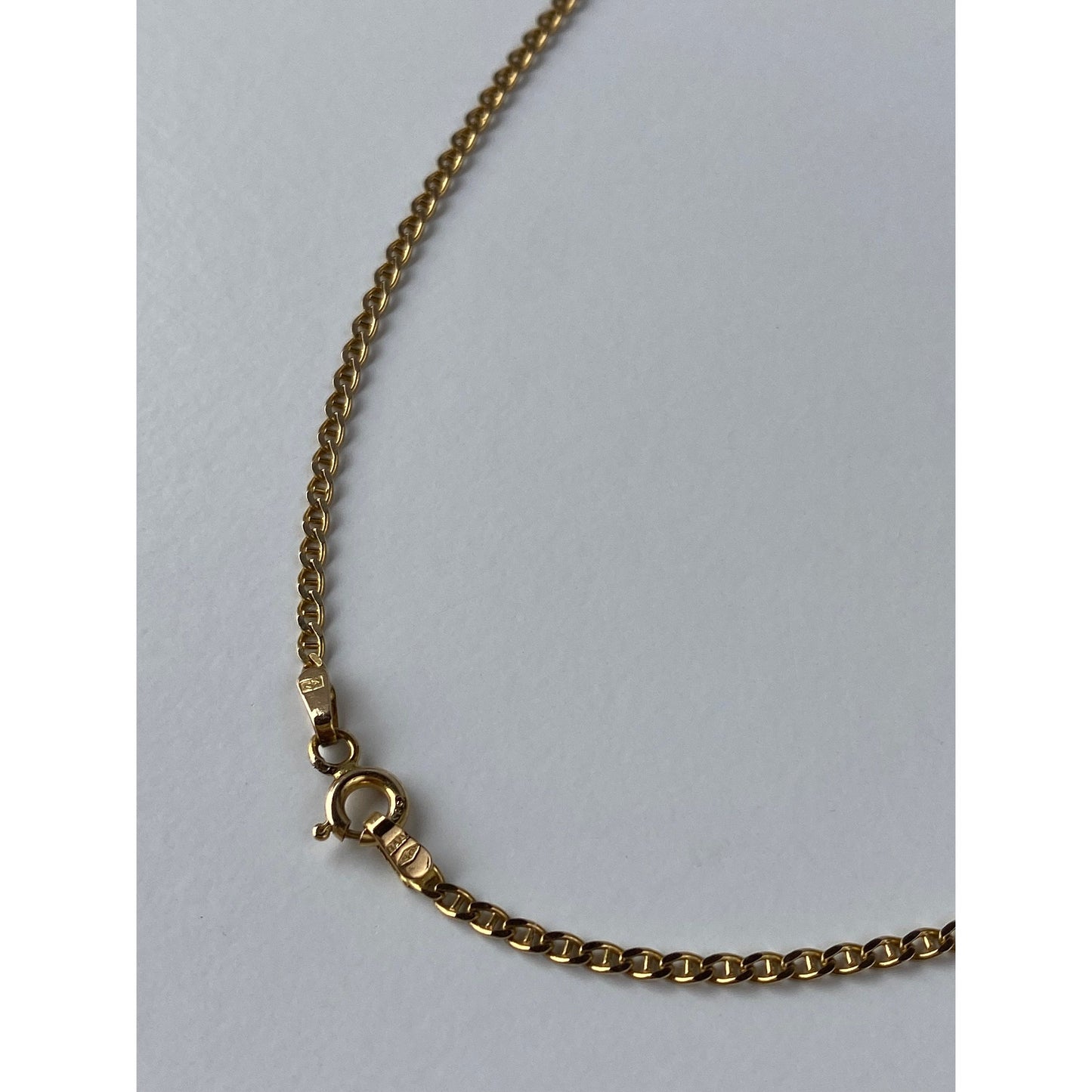 Solid 14k Yellow Gold Diamond Ruby Emerald Sapphire Dainty Mariner Chain Necklace - 18 inches