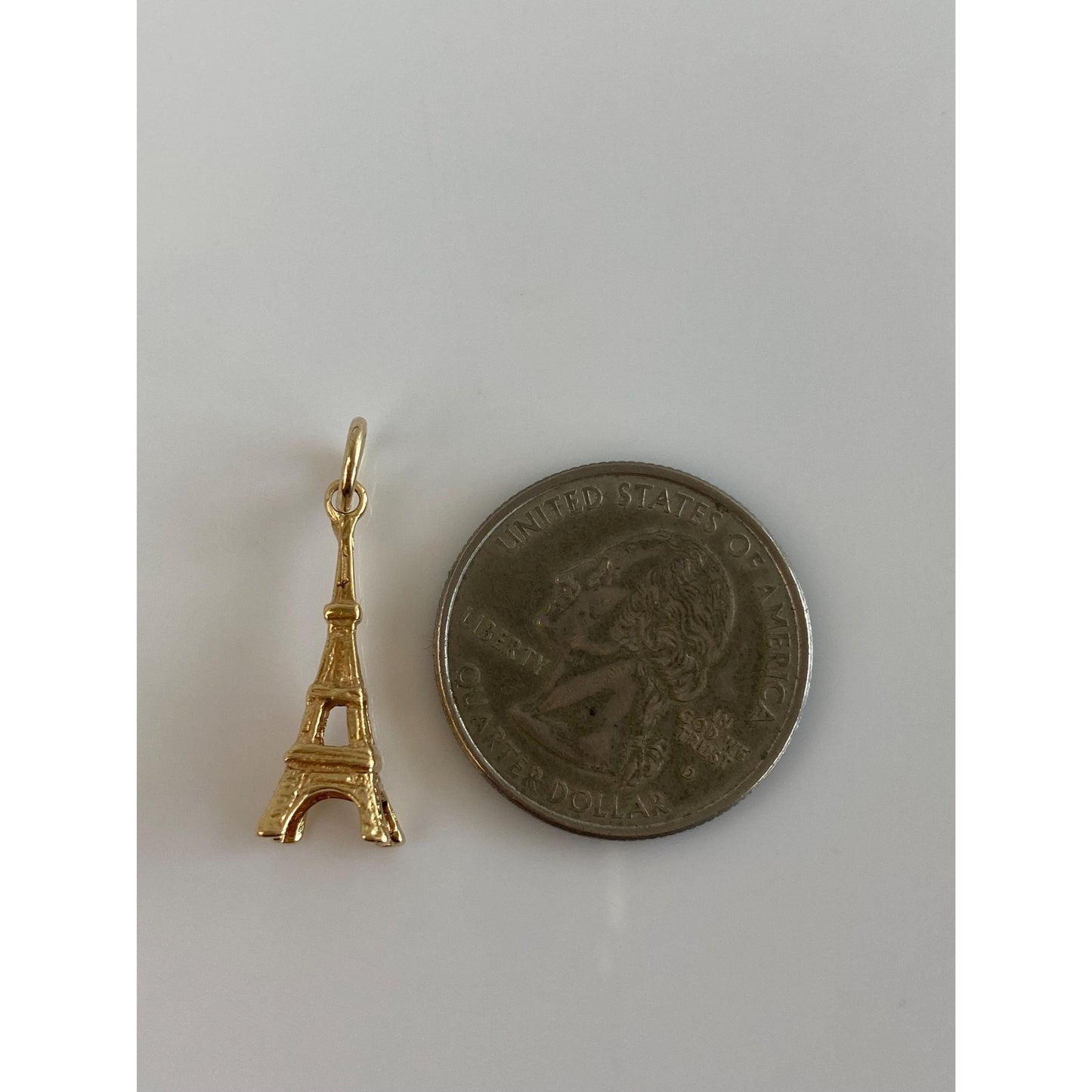 Vintage Solid 18k Yellow Gold Eiffel Tower Charm