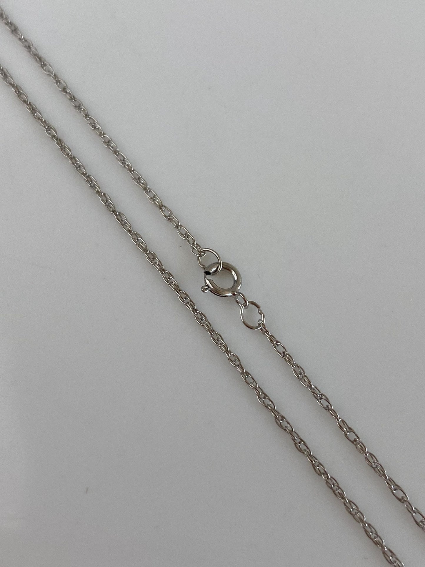 Vintage Solid 14k White Gold Chain Necklace - 16 inches