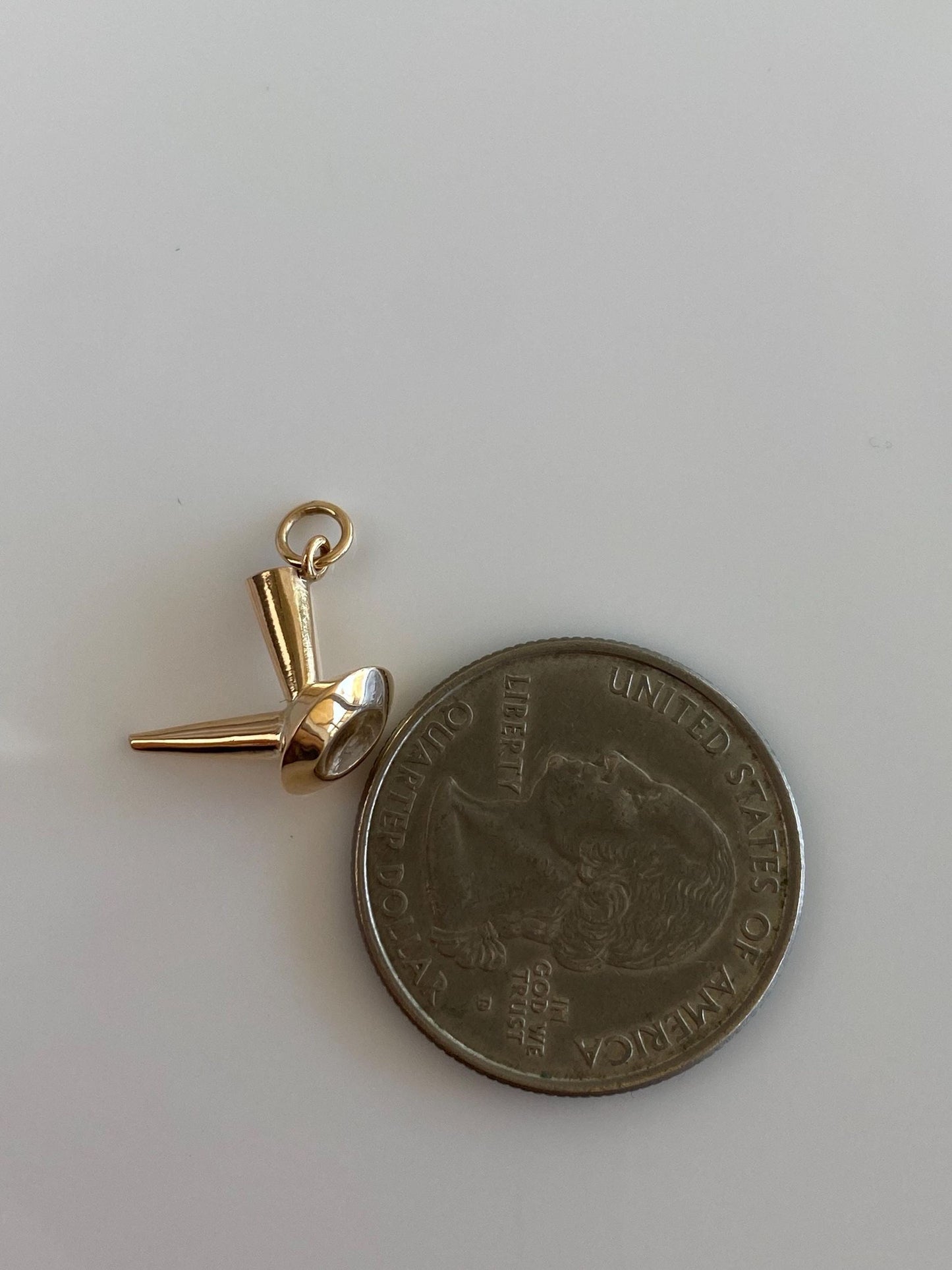 Vintage 18k Yellow Gold Special Funnel Charm