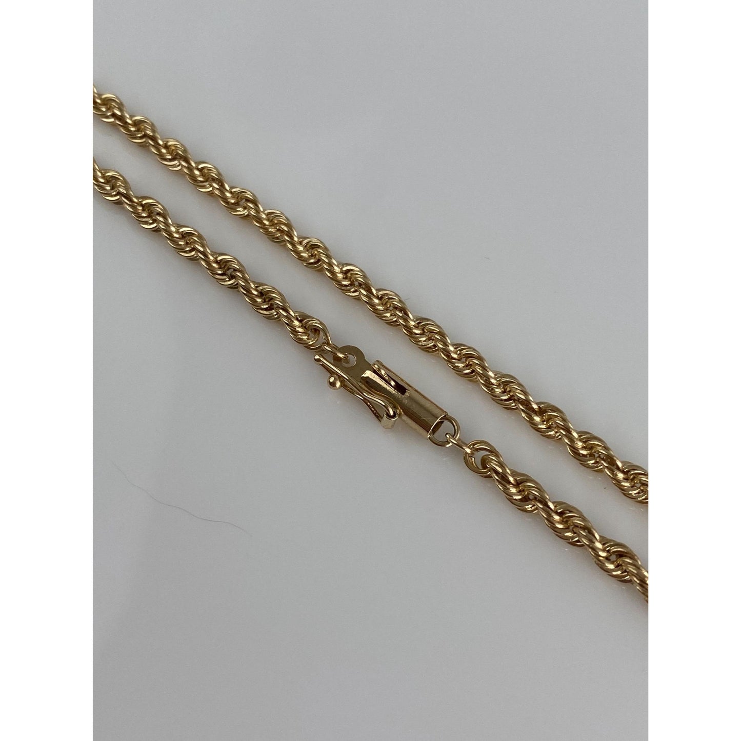 Vintage Solid 14k Yellow Gold Rope Chain Necklace - 24 inches