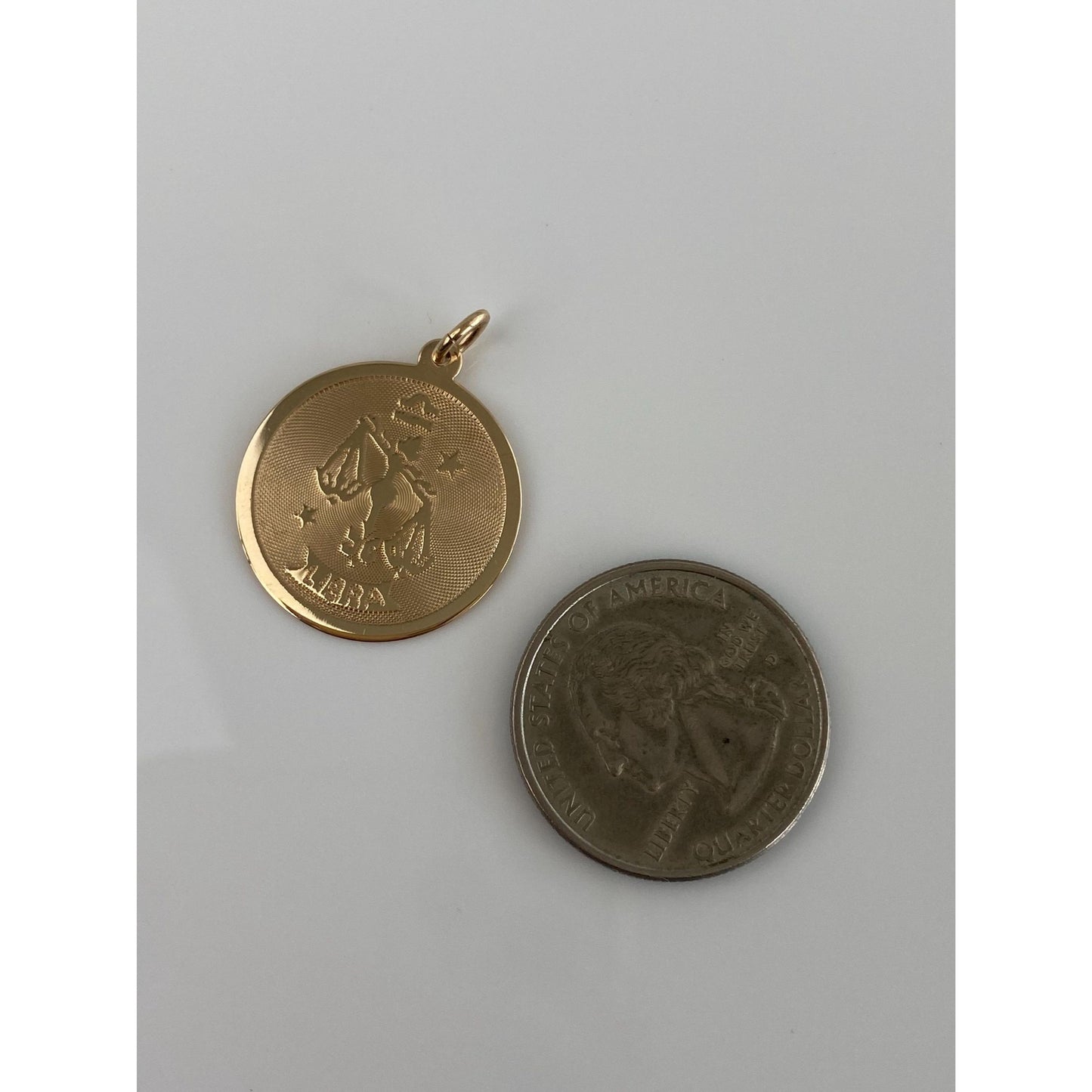Vintage Solid 10k Yellow Gold Libra Scales Zodiac Charm