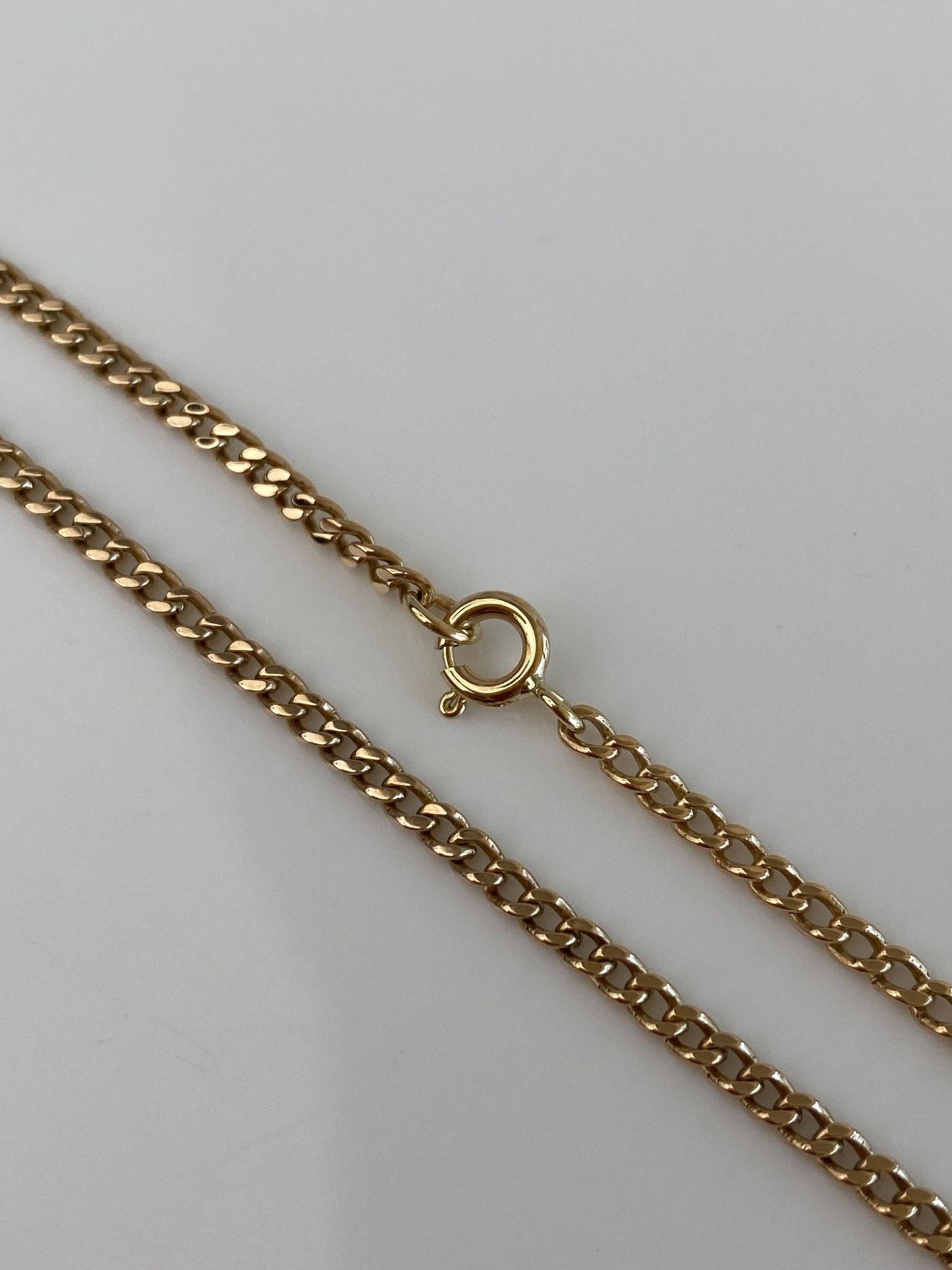 Vintage Solid 14k Yellow Gold Curb Chain Necklace - 20 inches