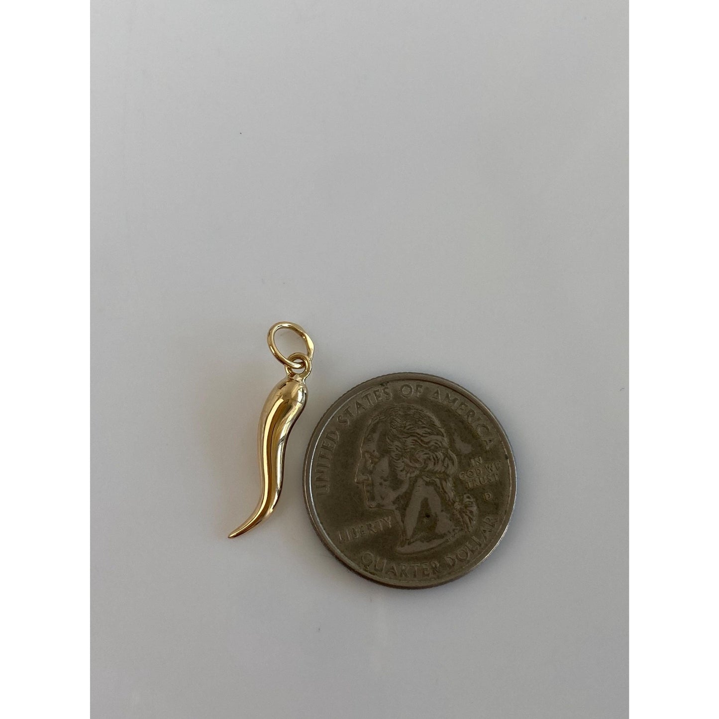 Vintage 14k Yellow Gold Italian Horn Charm