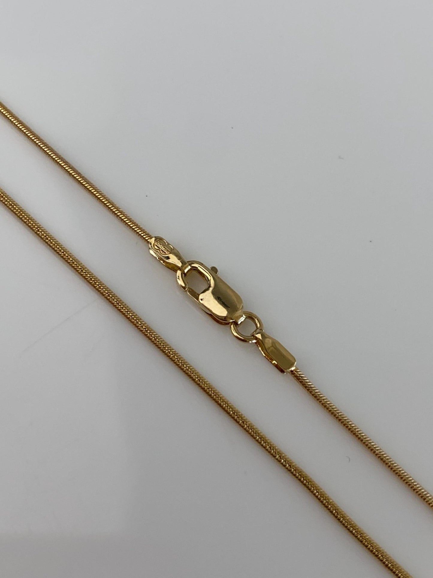 Vintage Solid 14k Yellow Gold Snake Chain Necklace - 18 inches