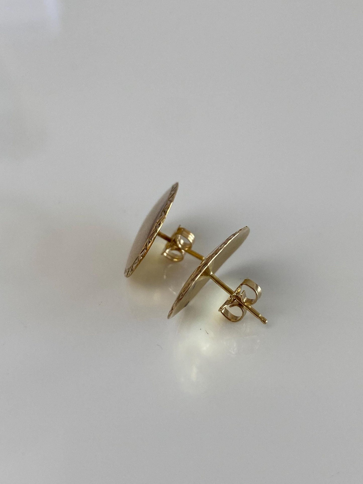 Vintage Solid 10k Yellow Gold Cufflink Stud Earrings