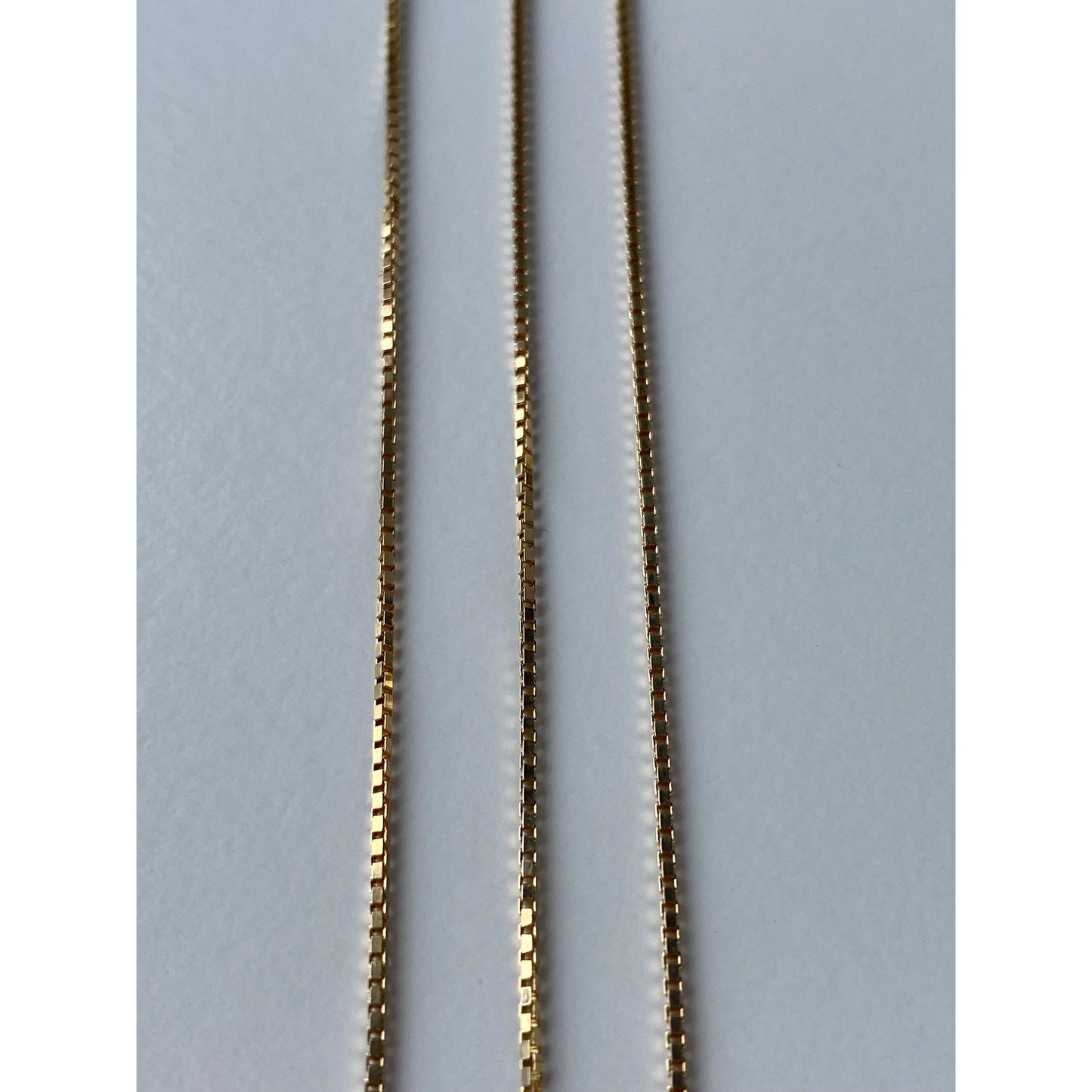 Vintage Solid 14k Yellow Gold Box Chain Necklace - 24 inches