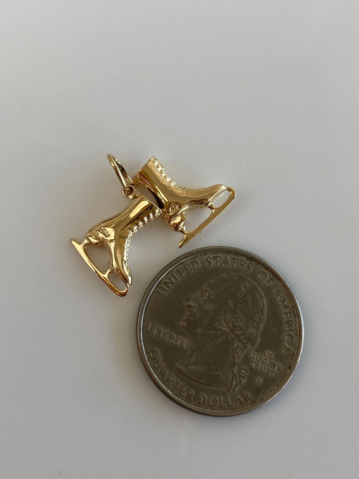 Vintage 14k Yellow Gold Ice Skates Charm
