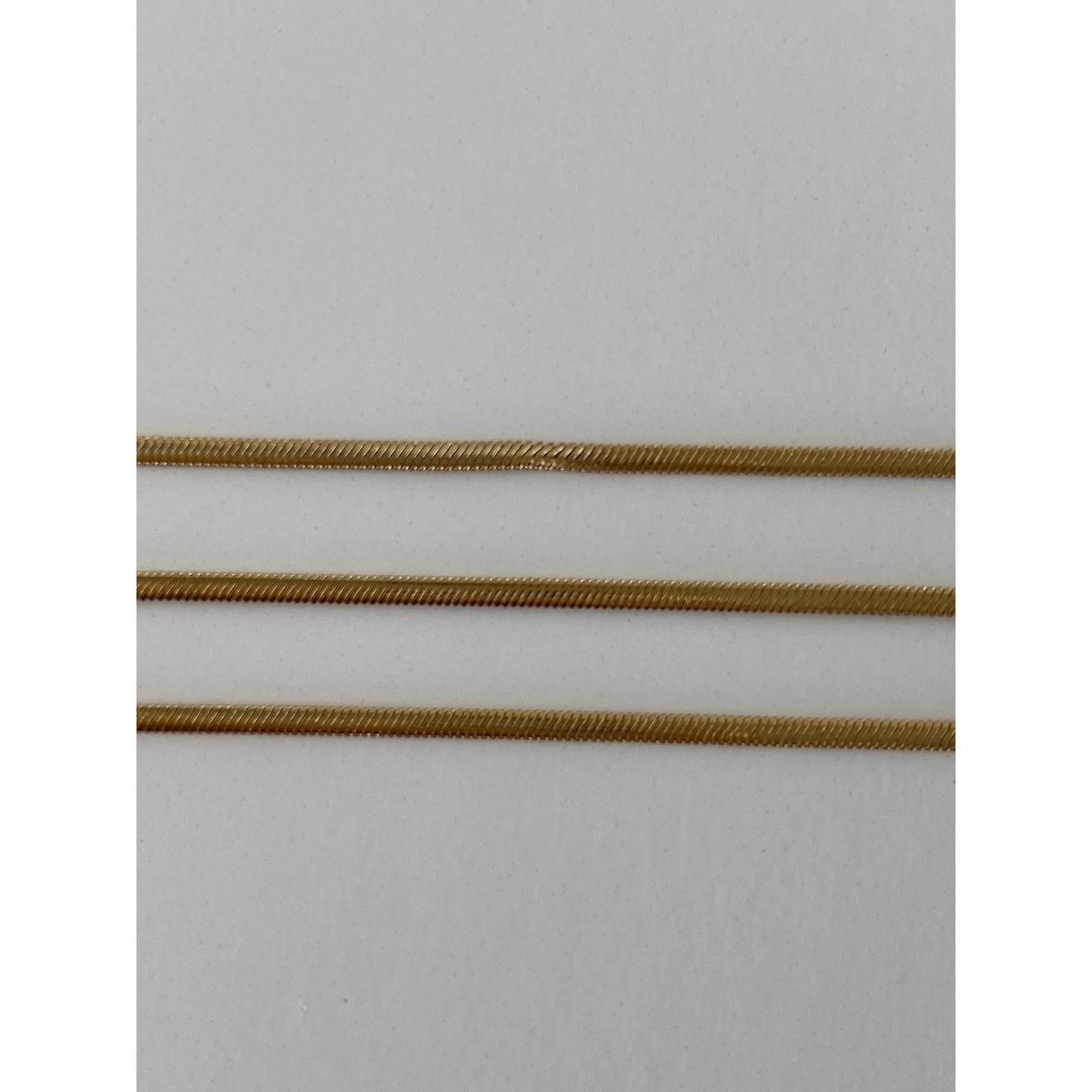 Vintage Solid 14k Yellow Gold Flat Snake Chain Necklace - 21 inches