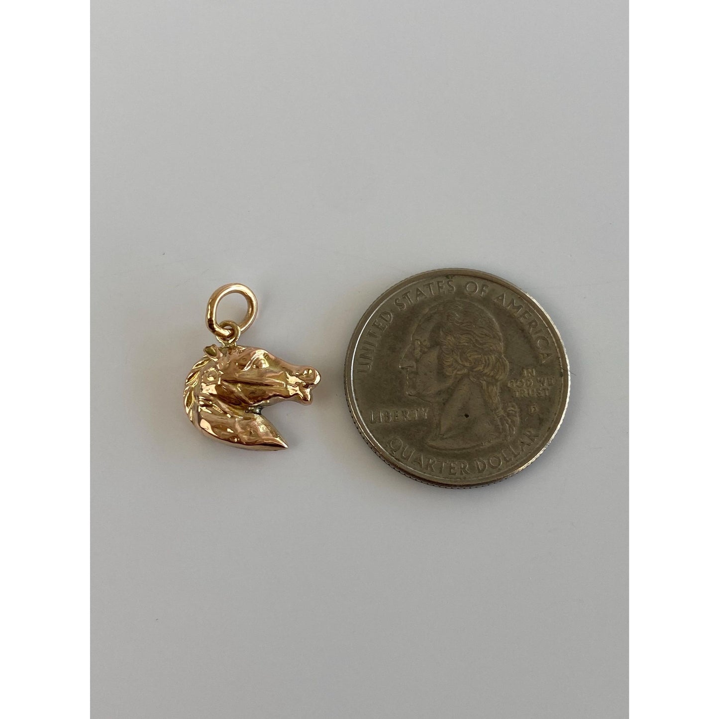 Vintage 14k Rosey Gold Horse Head Charm