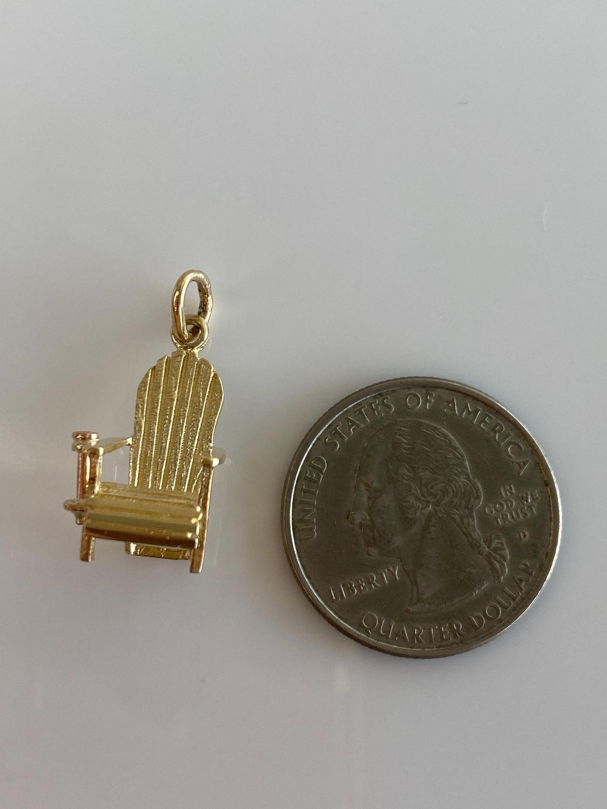 Vintage Solid 14k Yellow Gold Wooden Chair Charm