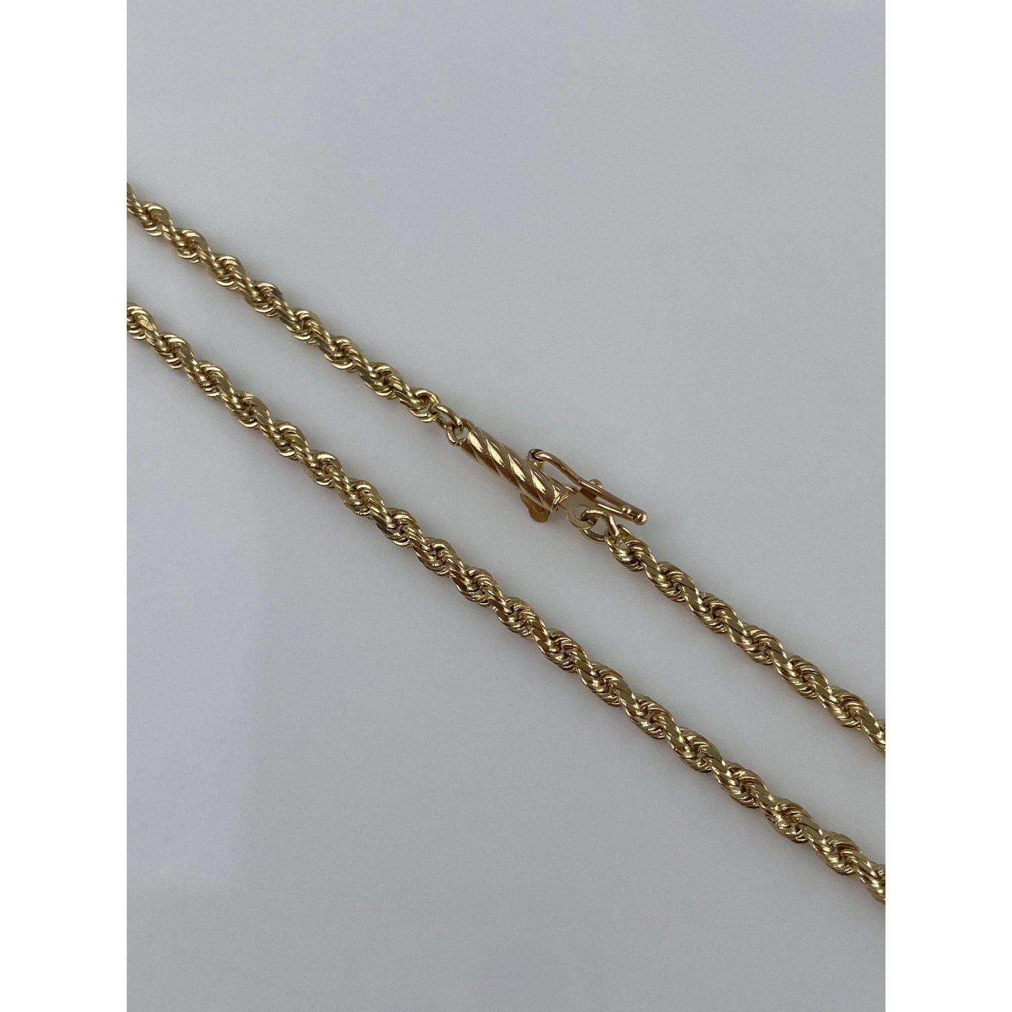Vintage Solid 14k Yellow Gold Rope Chain Necklace - 30 inches