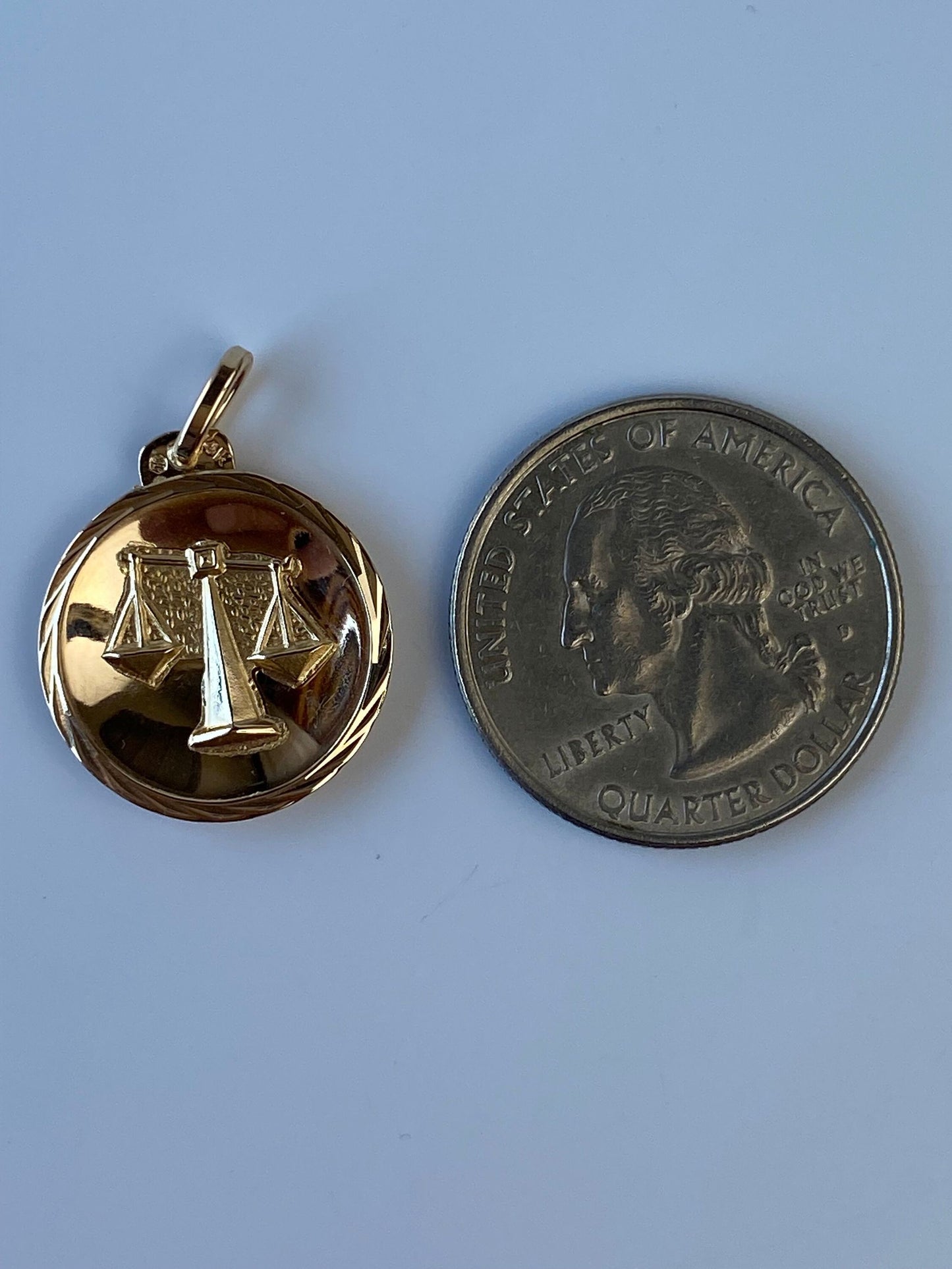Vintage Solid 14k Yellow Gold Large Libra Zodiac Charm